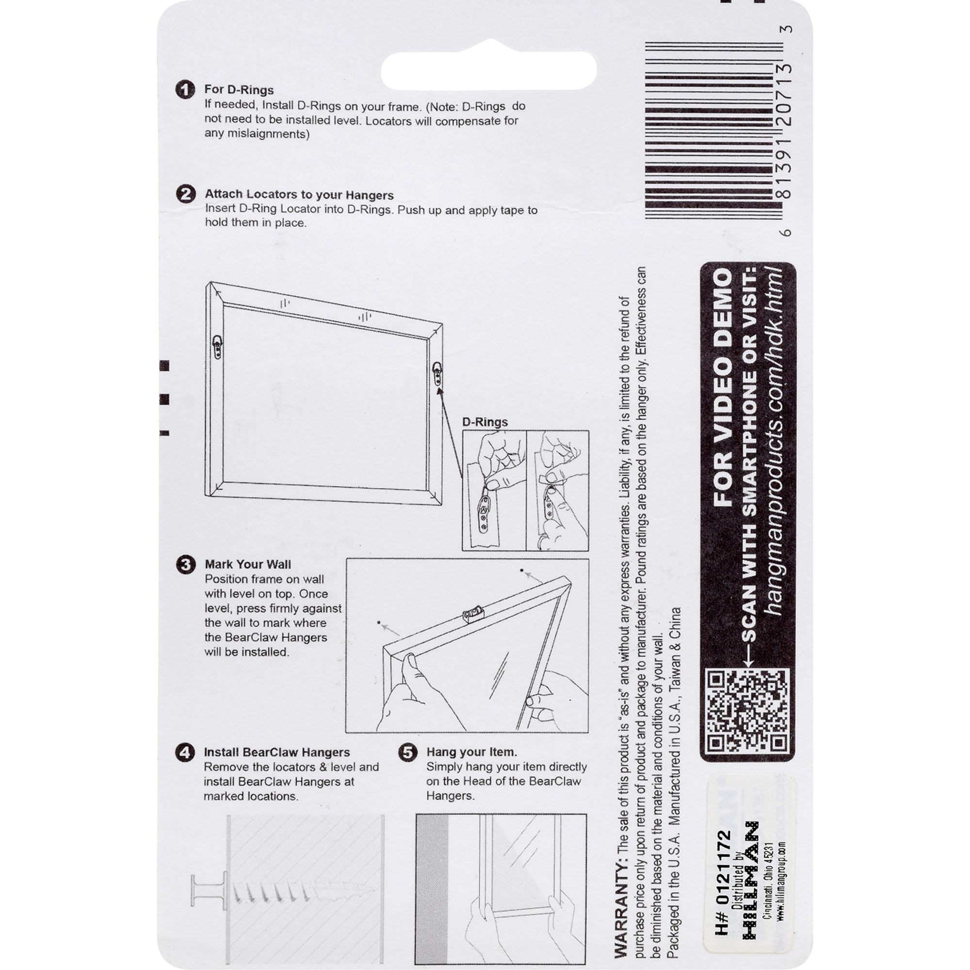 Hillman Hangman Picture Hanging Kit Heavy Duty D-Ring