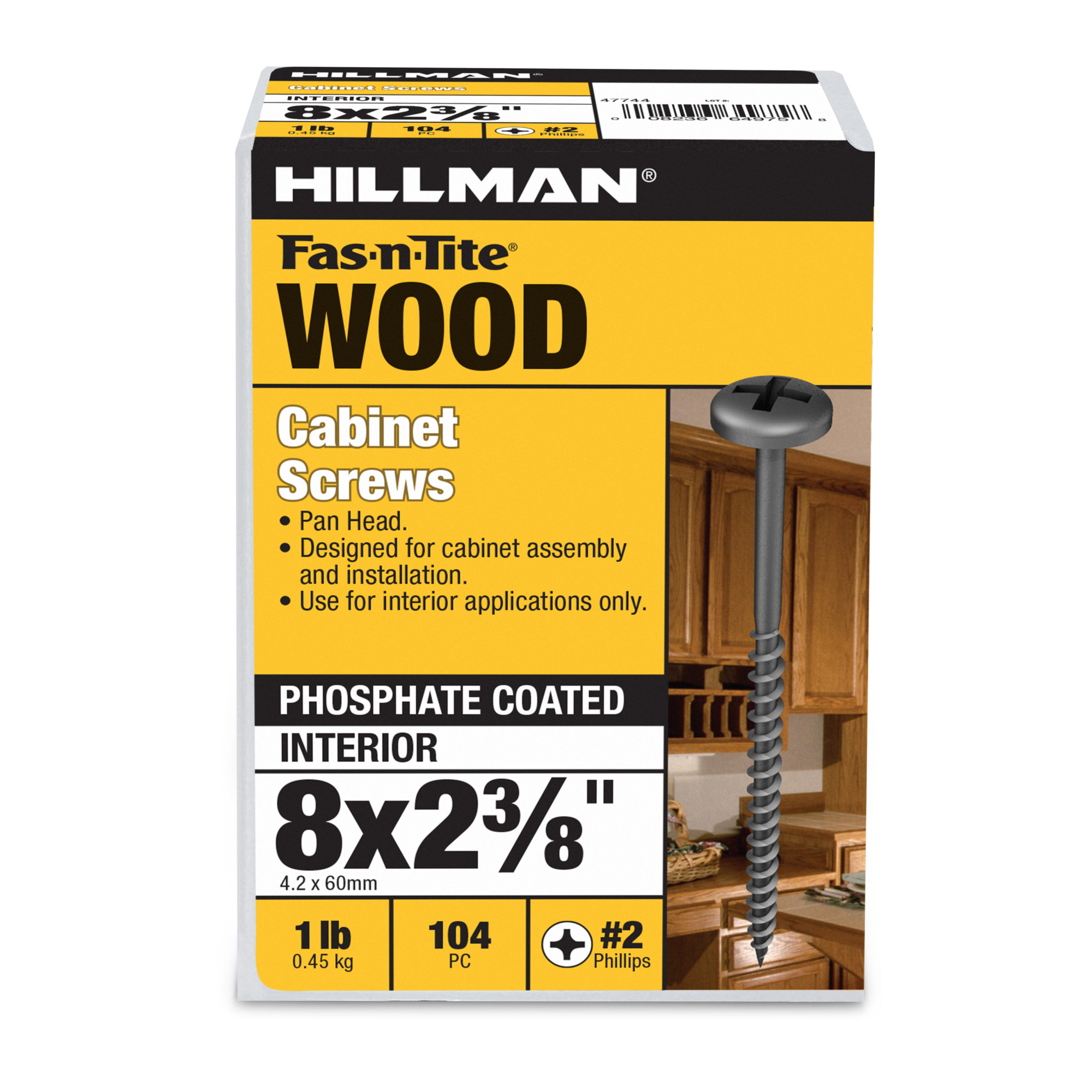 Hillman Pan Head Phillips Cabinet Screws (#8 x 2-3/8 in.) - 1lb Box