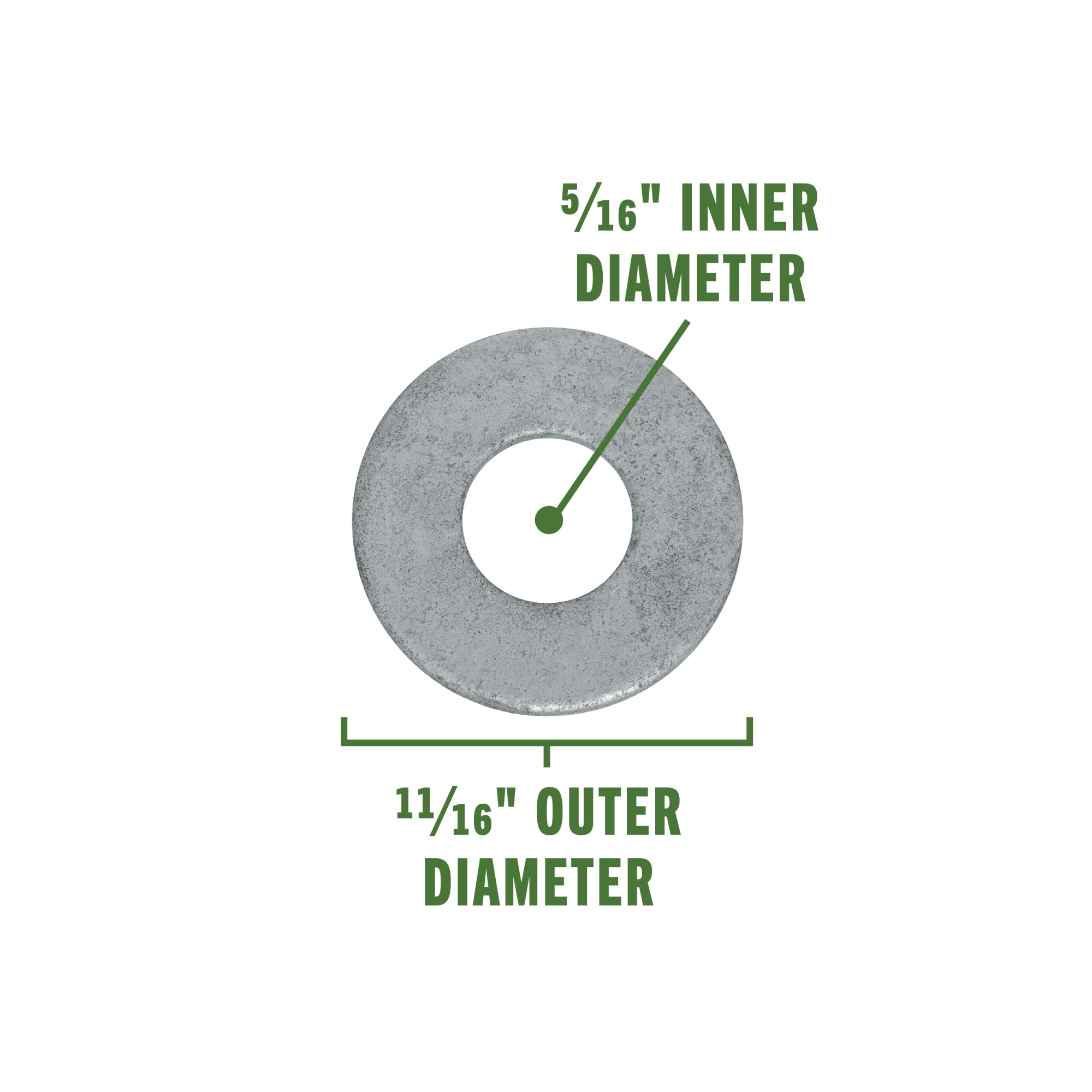 Hillman Galvanized Flat Washers (5/16 in.) - 100 pc