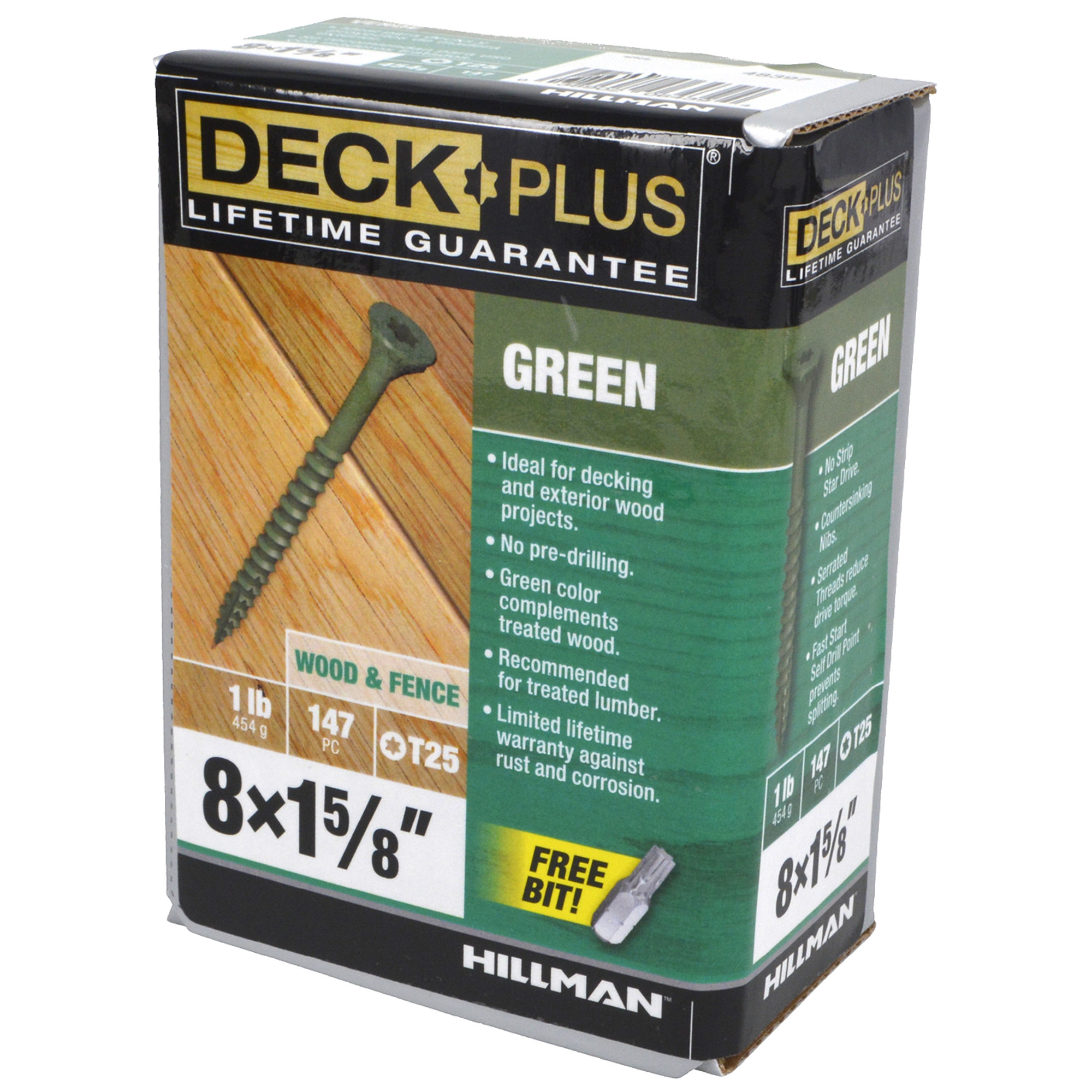 Deck Plus Green Deck Screws (#8 x 1-5/8 in.)