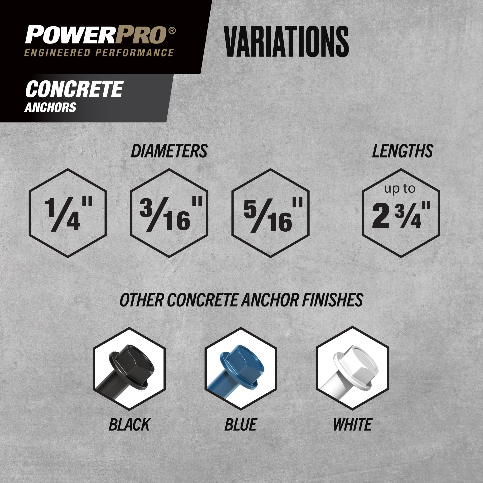 Power Pro 410 Stainless Hex Washer Concrete Screw Anchor (1/4 in. x 2-3/4 in.) 100pc