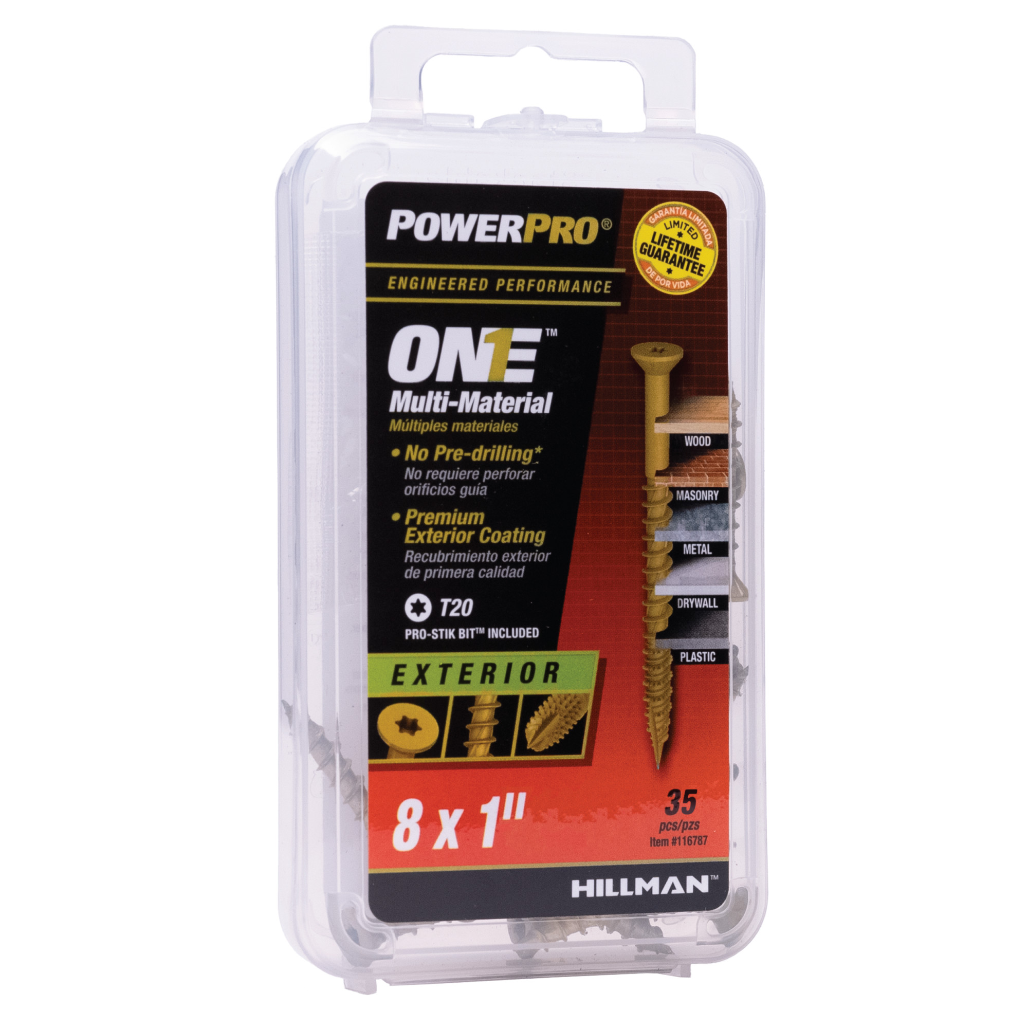 Power Pro ONE Flat Exterior Bronze Multi-Material Screws (#8 x 1 in.) - 35 pc