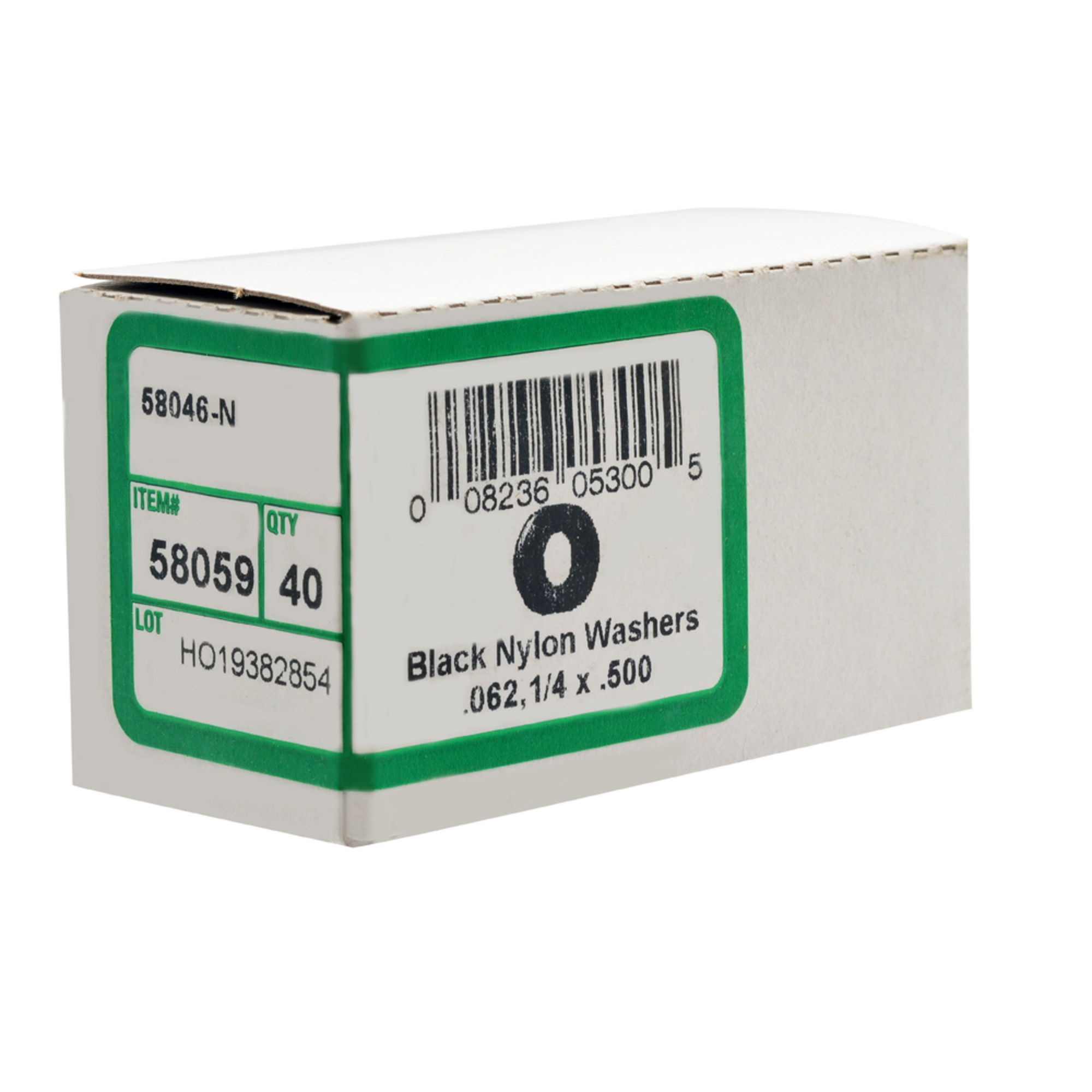 Hillman Black Nylon Flat Washers (1/4 in. x 0.257 in. x 1/2 in.) - 40 pc