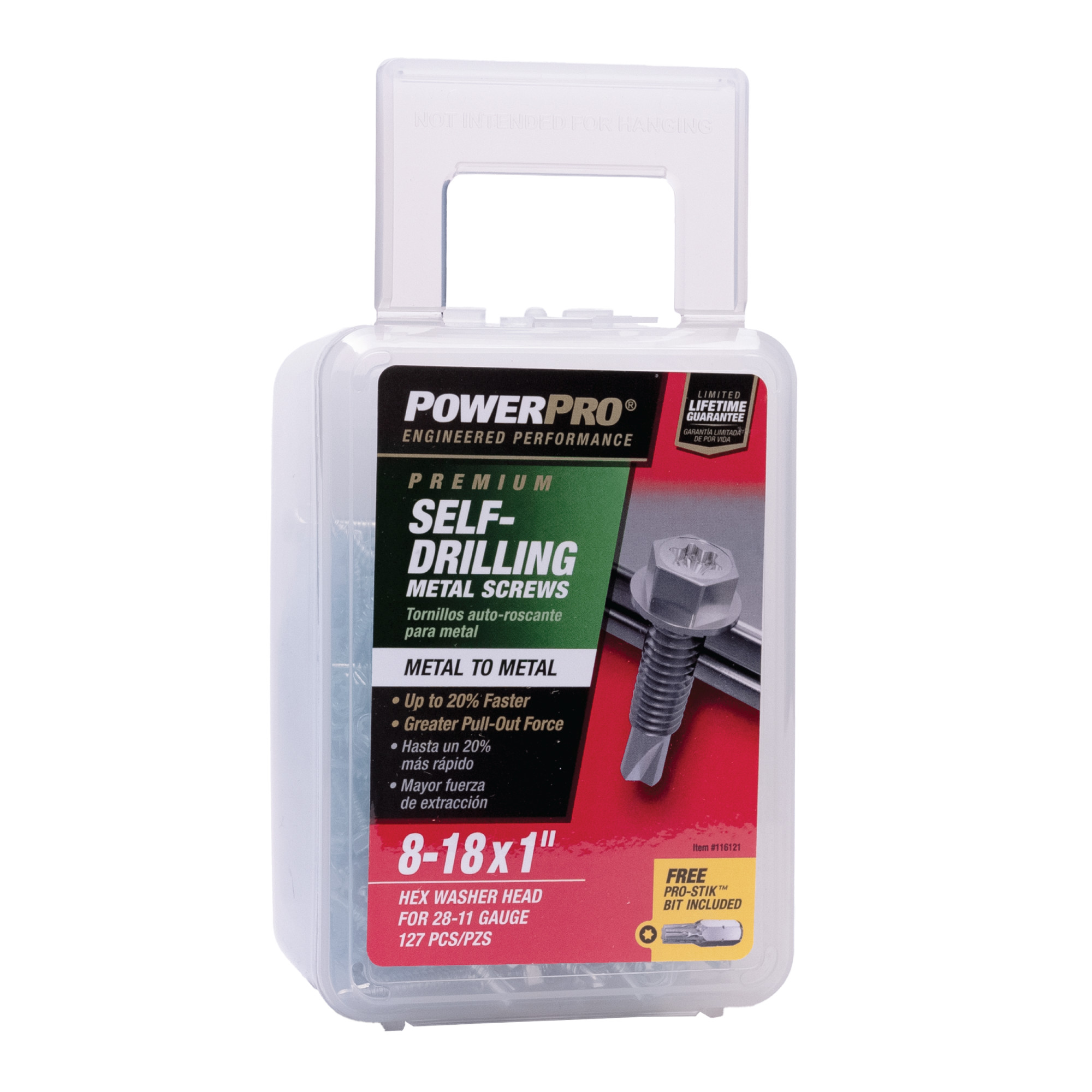 Power Pro Premium Hex Zinc Sheet Metal Self-Drilling Screws (#8-32 x 1 in.) - 127pc