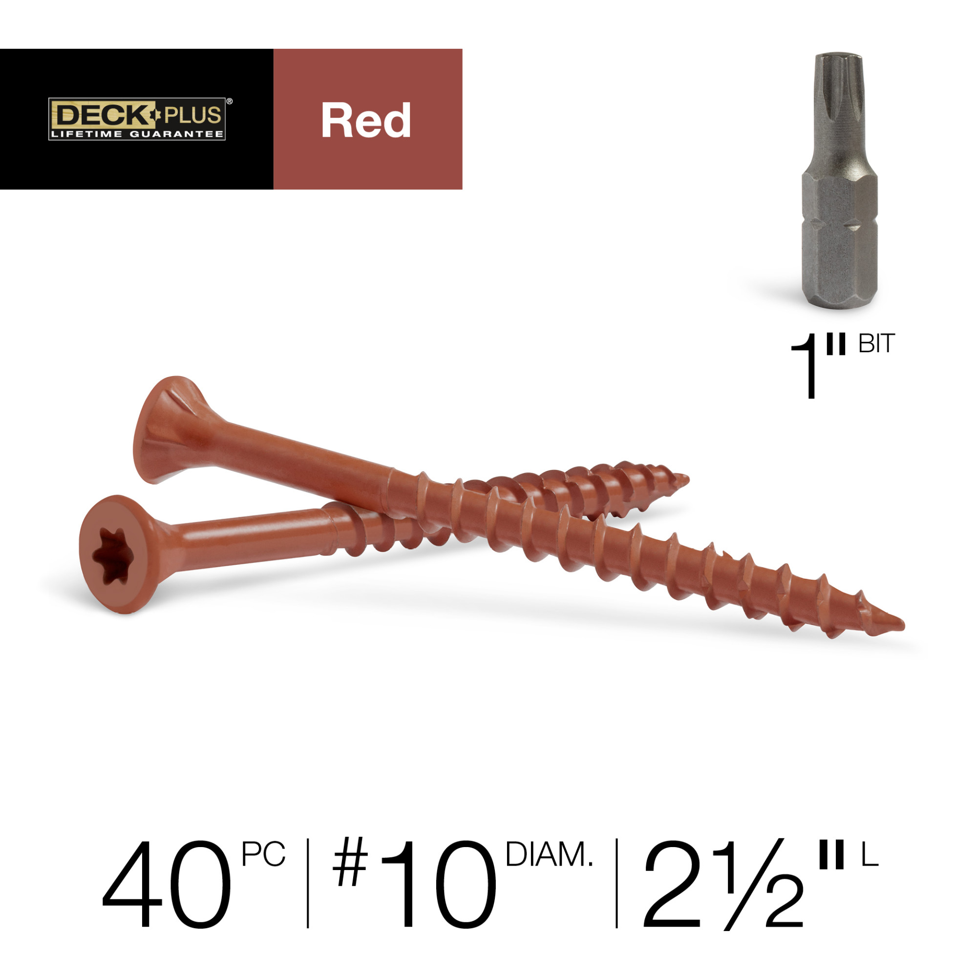 Deck Plus Red Deck Screws (#10 x 2-1/2 in.)