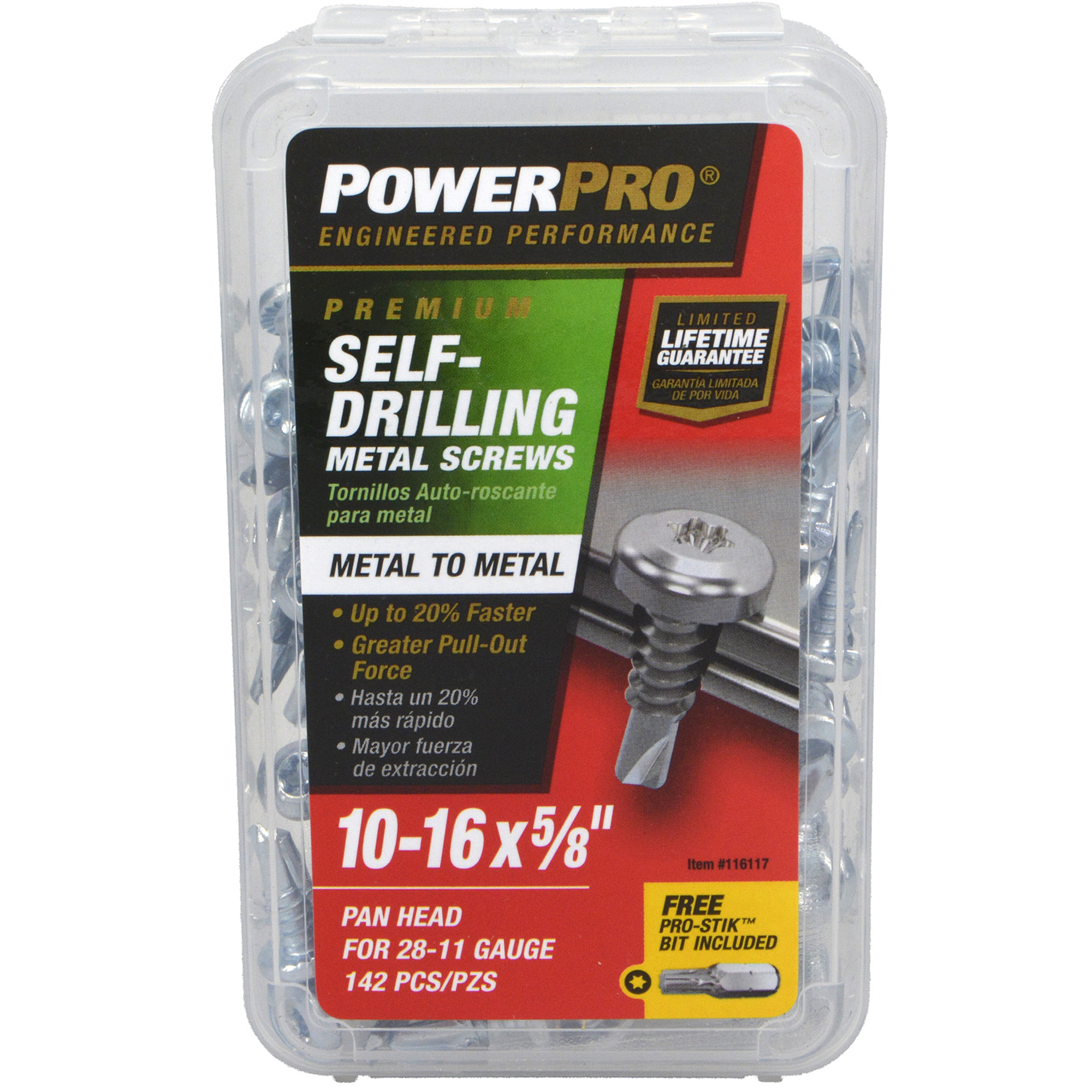 Power Pro Premium Zinc Sheet Metal Self-Drilling Screws (#10-32 x 5/8 in.) - 142 pc