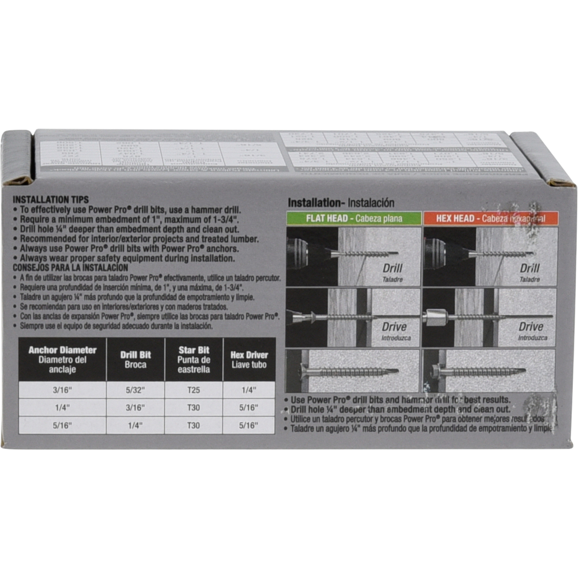 Power Pro Blue Flat-Head Concrete Screw Anchor (1/4 in. x 1-3/4 in.) - 100 pc