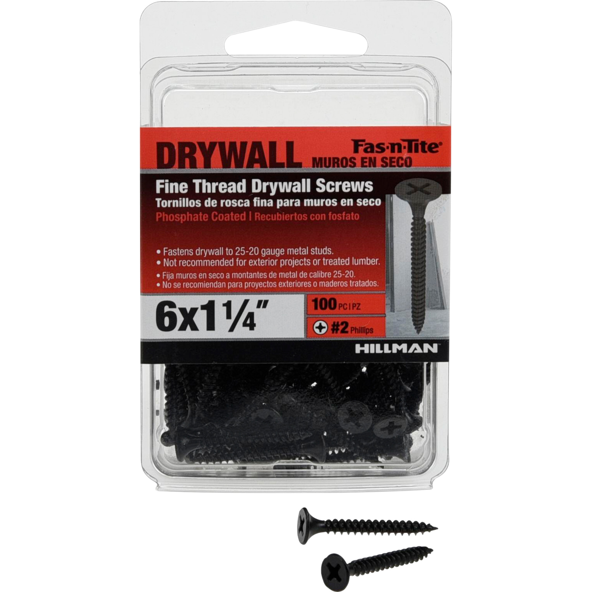 Hillman Fine Thread Drywall Screws (#6 x 1-1/4 in.) - 100 pc