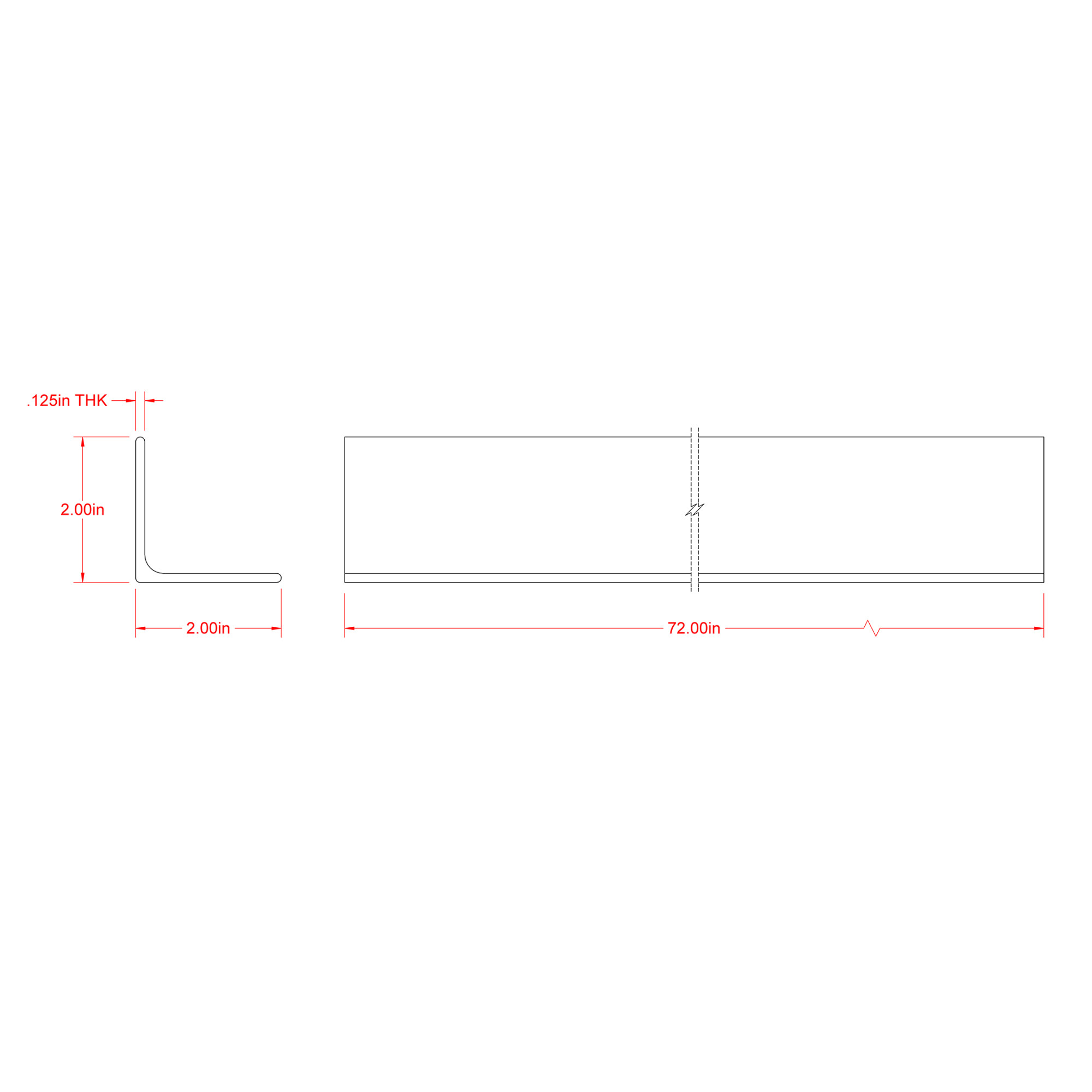 SteelWorks Weldable Hot-Rolled Steel Angle (1/8 in. x 2 in. x 6 ft.)