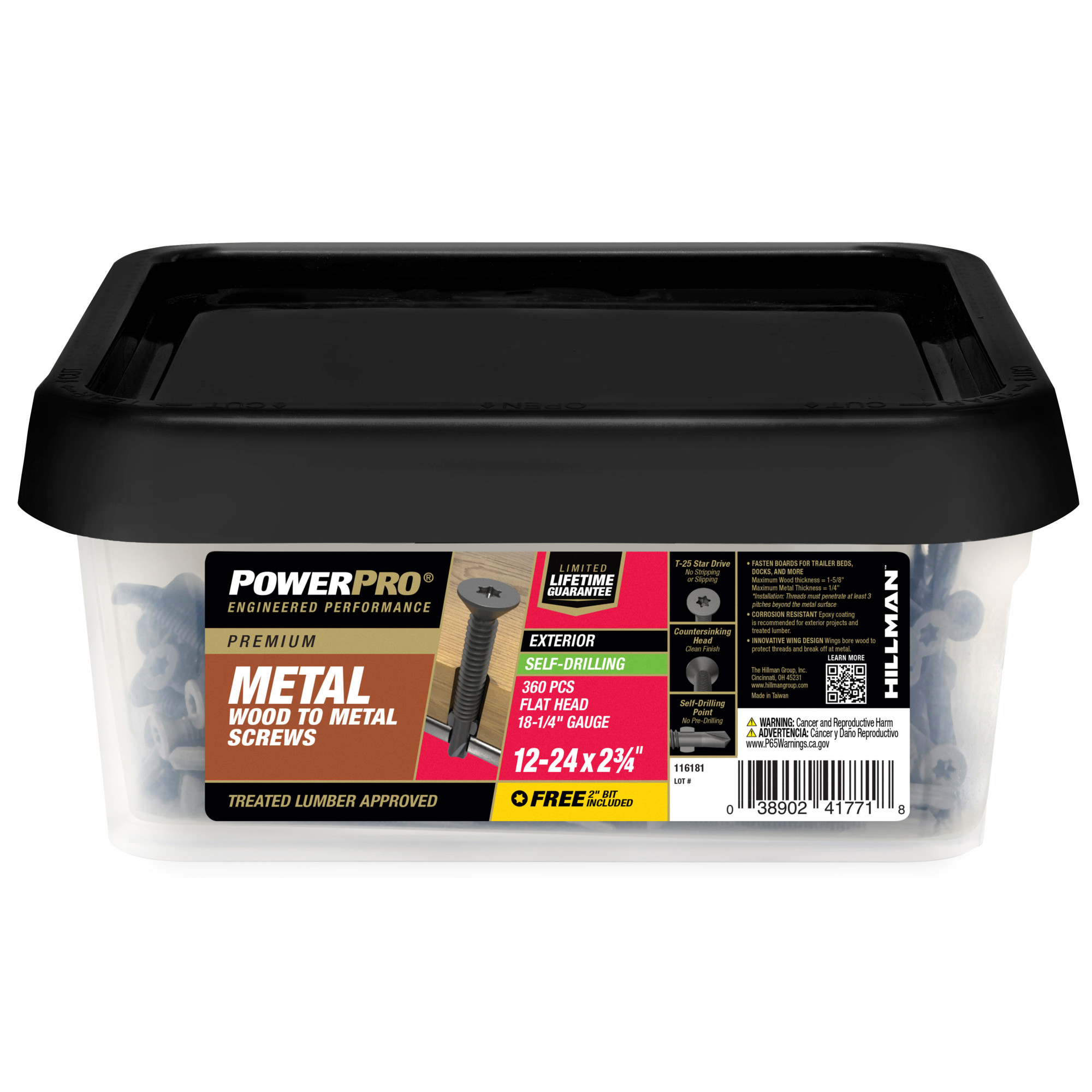 Power Pro Prower Pro Premium Flat Gray Epoxy Self-Drilling Screws (#12-24 � 3-�") 360pc