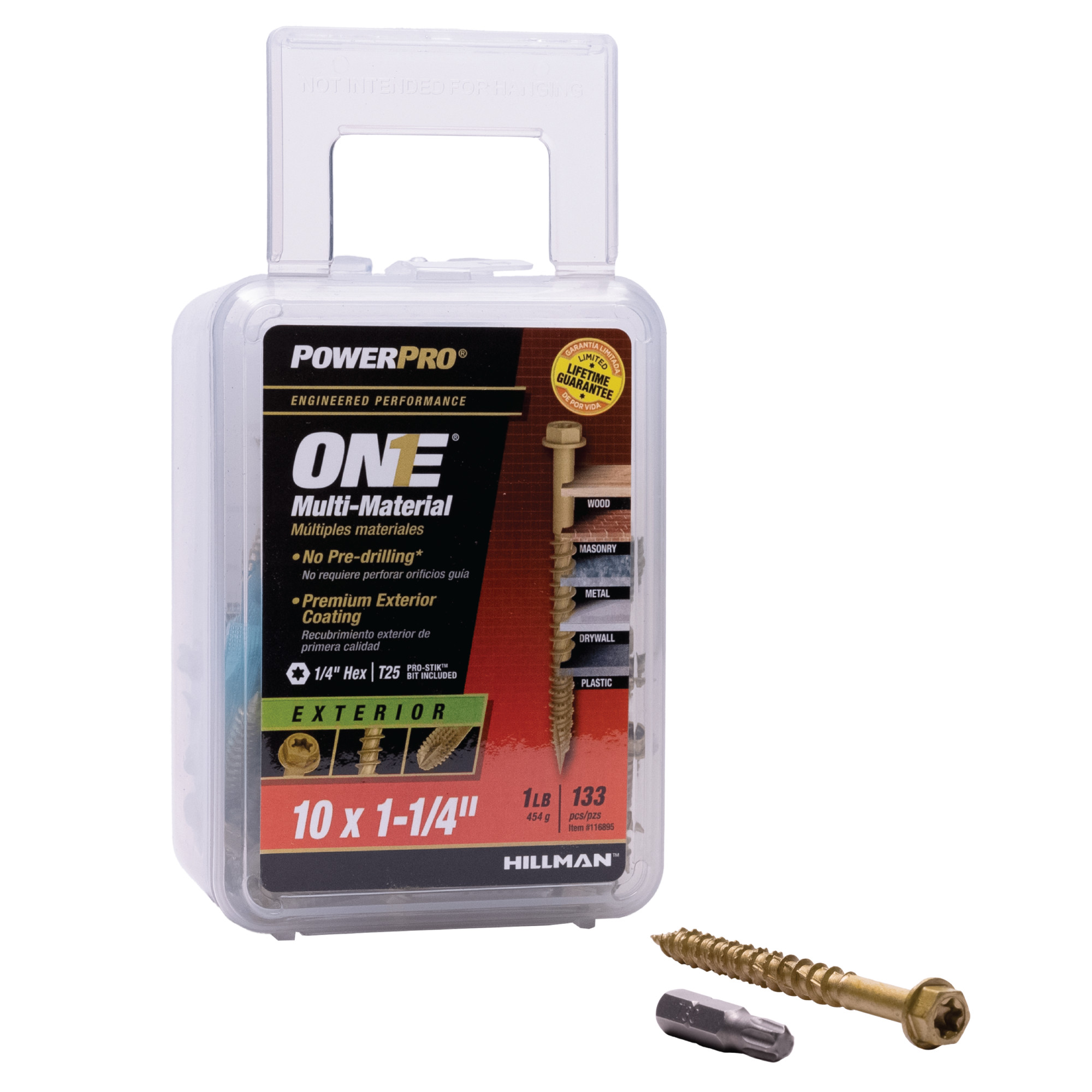 Power Pro ONE Hex Exterior Bronze Multi-Material Screws (#10 x 1-1/4 in.) - 133 pc