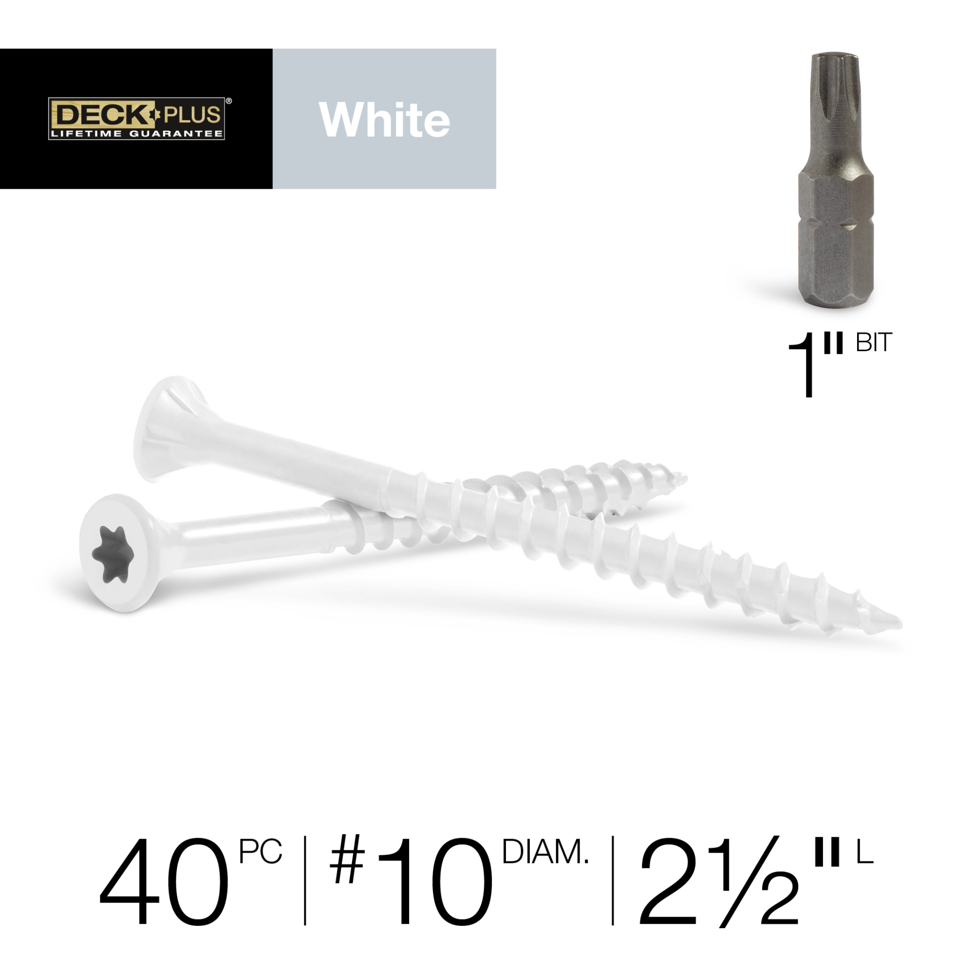 Deck Plus White Deck Screws (#10 x 2-1/2 in.)