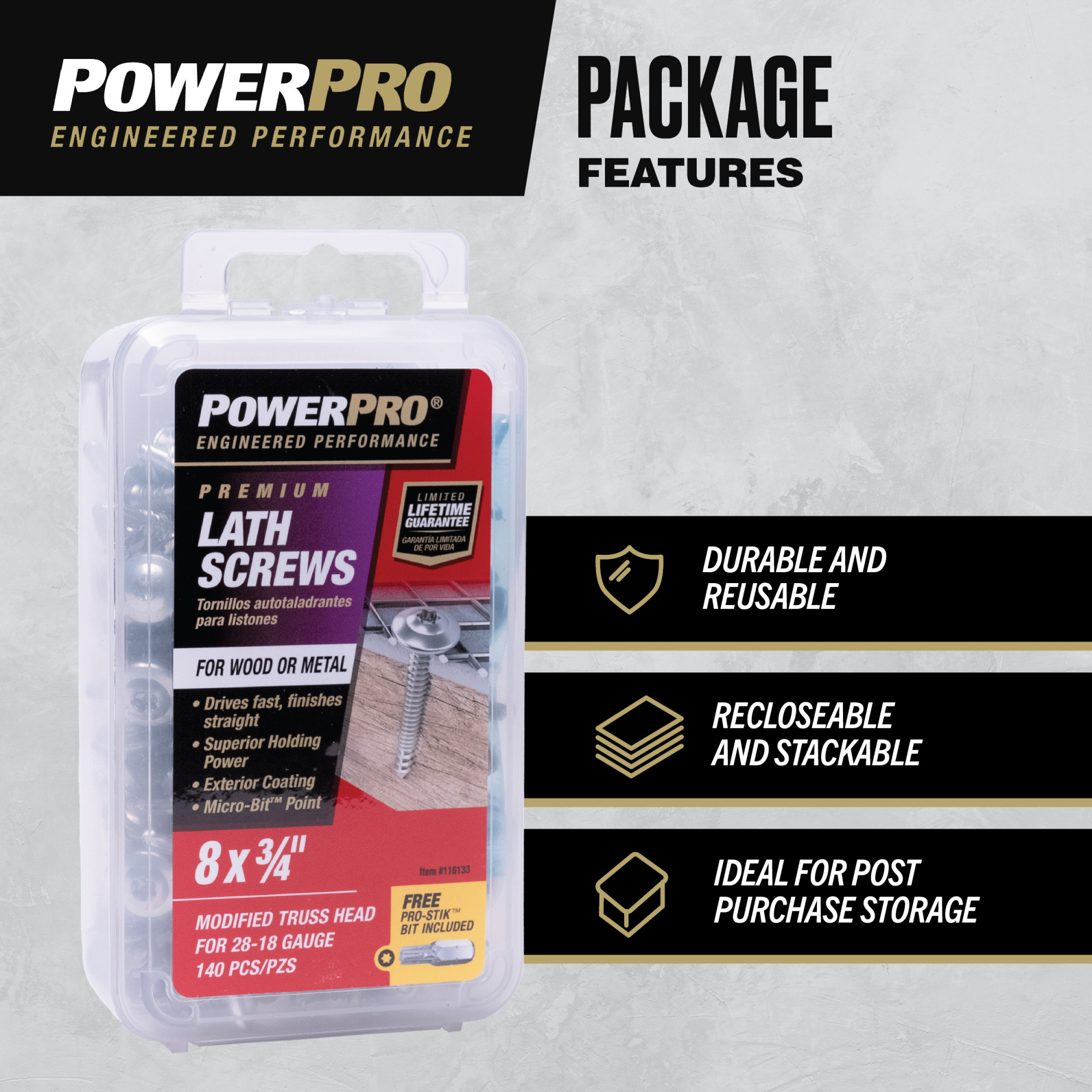 Power Pro Stainless Steel Truss-Head Lath Screws (#8 x 3/4 in.) - 1lb Box