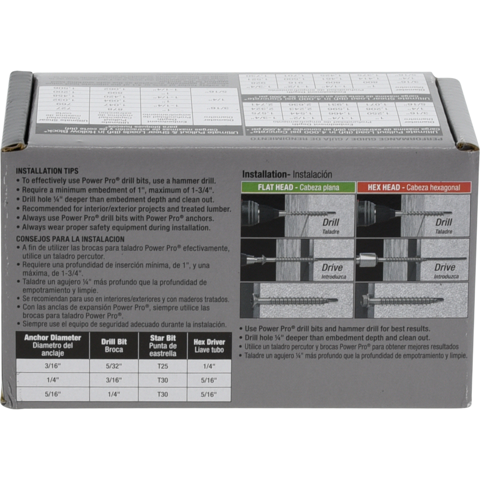 Power Pro Black Hex Washer-Head Concrete Screw Anchor (1/4 in. x 2-1/4 in.) - 100 pc