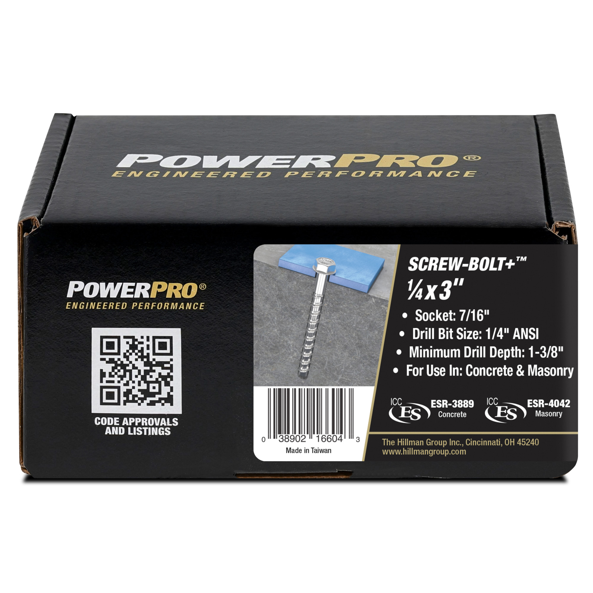 Hillman Screw-Bolt+ Anchor (1/4 in. x 3 in.) - 25 pc