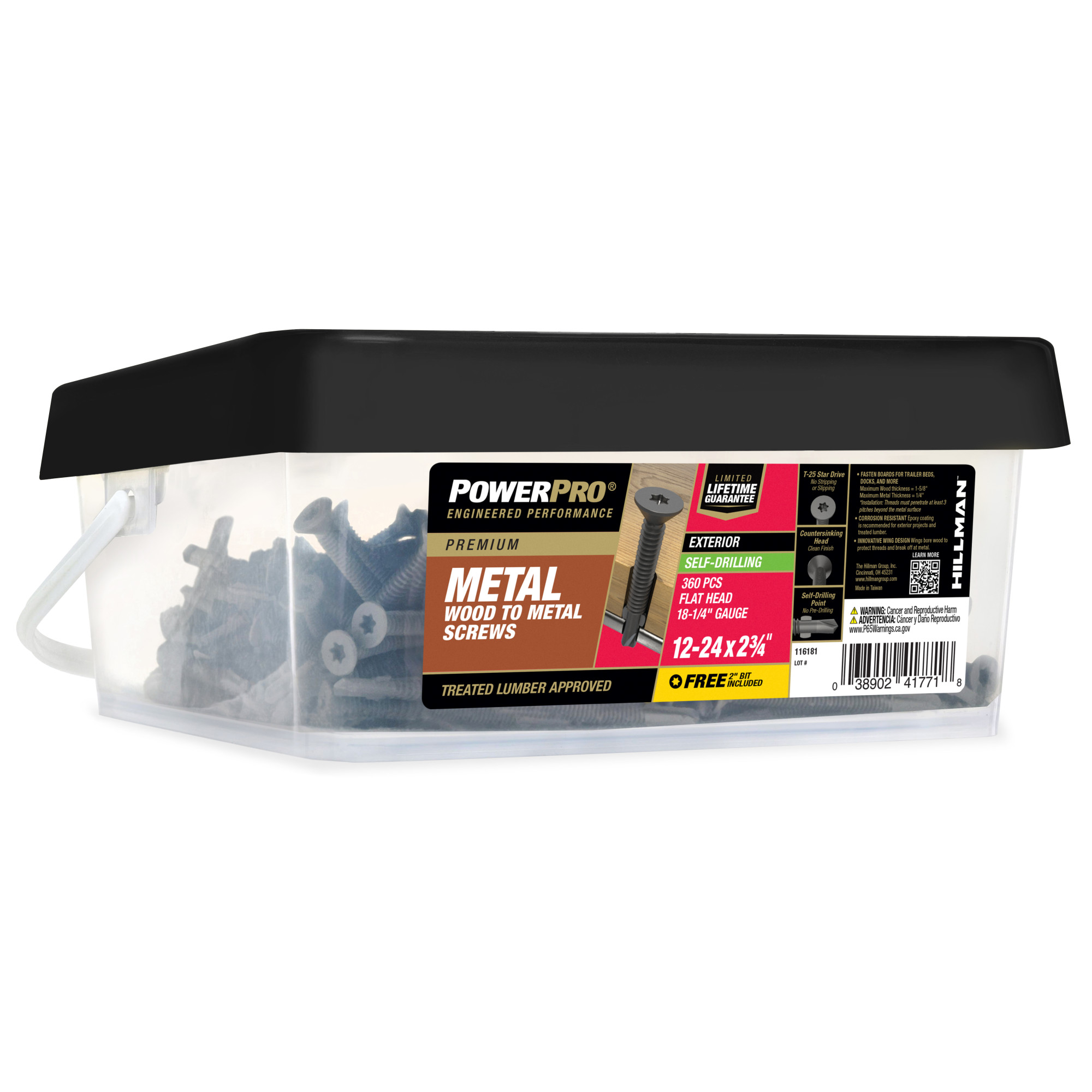 Power Pro Prower Pro Premium Flat Gray Epoxy Self-Drilling Screws (#12-24 � 3-�") 360pc