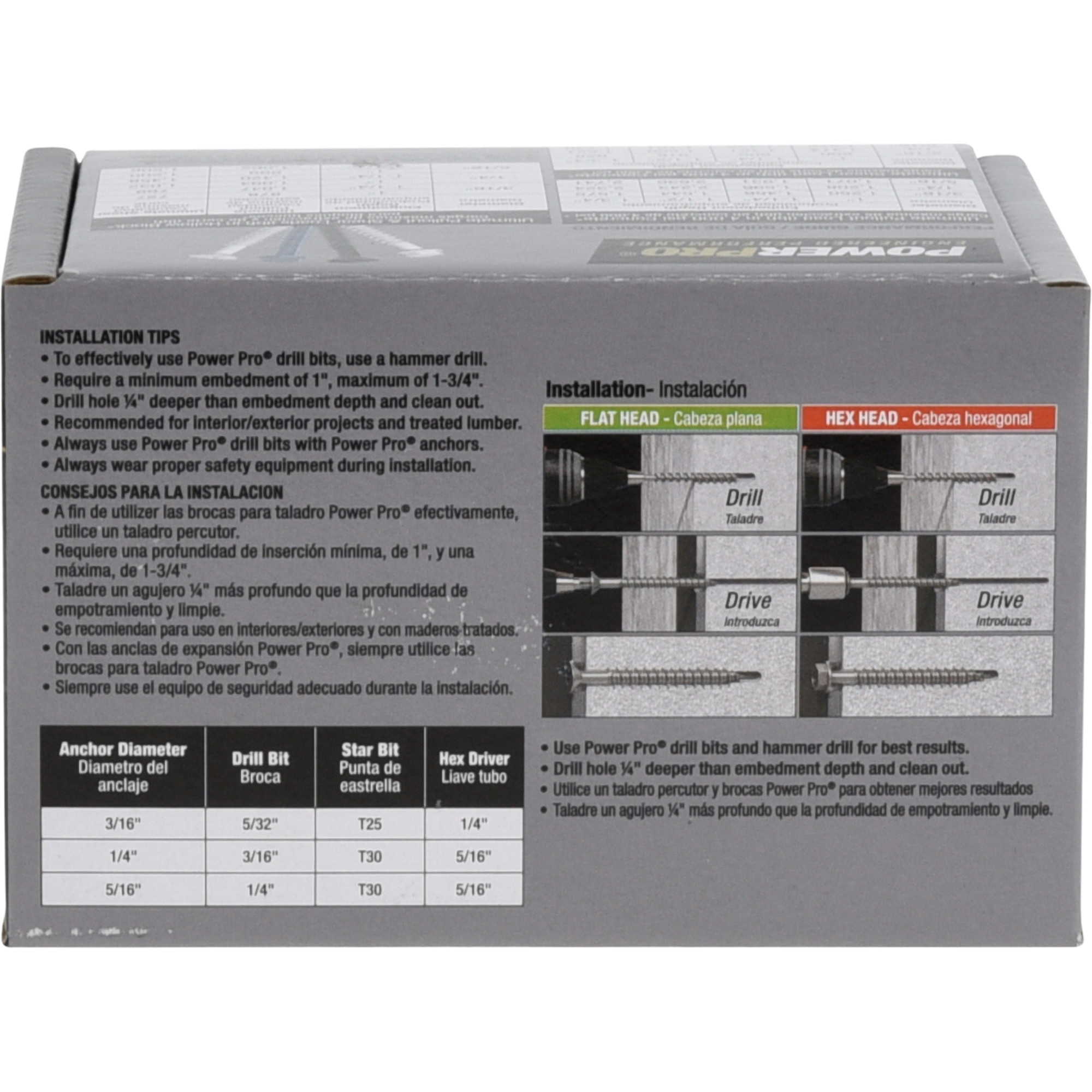 Power Pro White Hex Washer-Head Concrete Screw Anchor (3/16 in. x 3-1/4 in.) - 100 pc