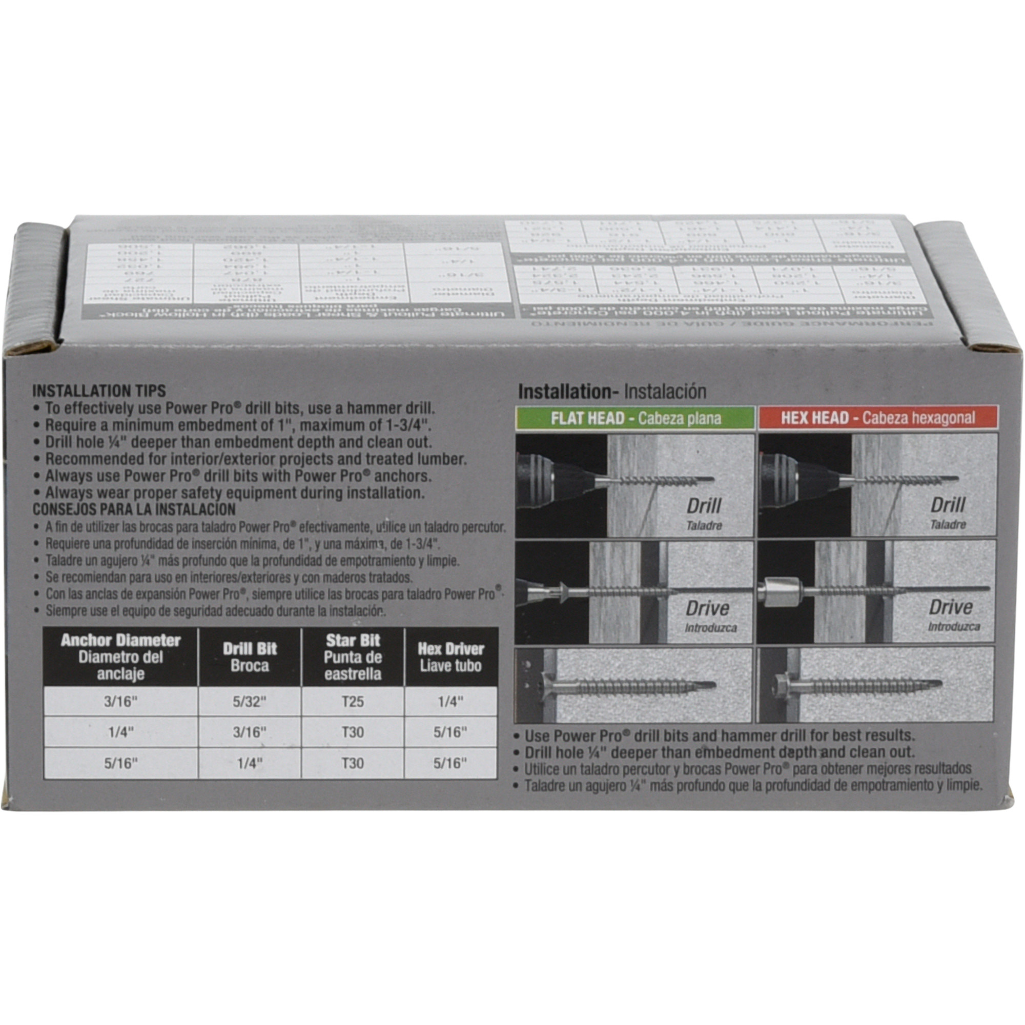 Power Pro White Hex Washer-Head Concrete Screw Anchor (3/16 in. x 1-3/4 in.) - 100 pc