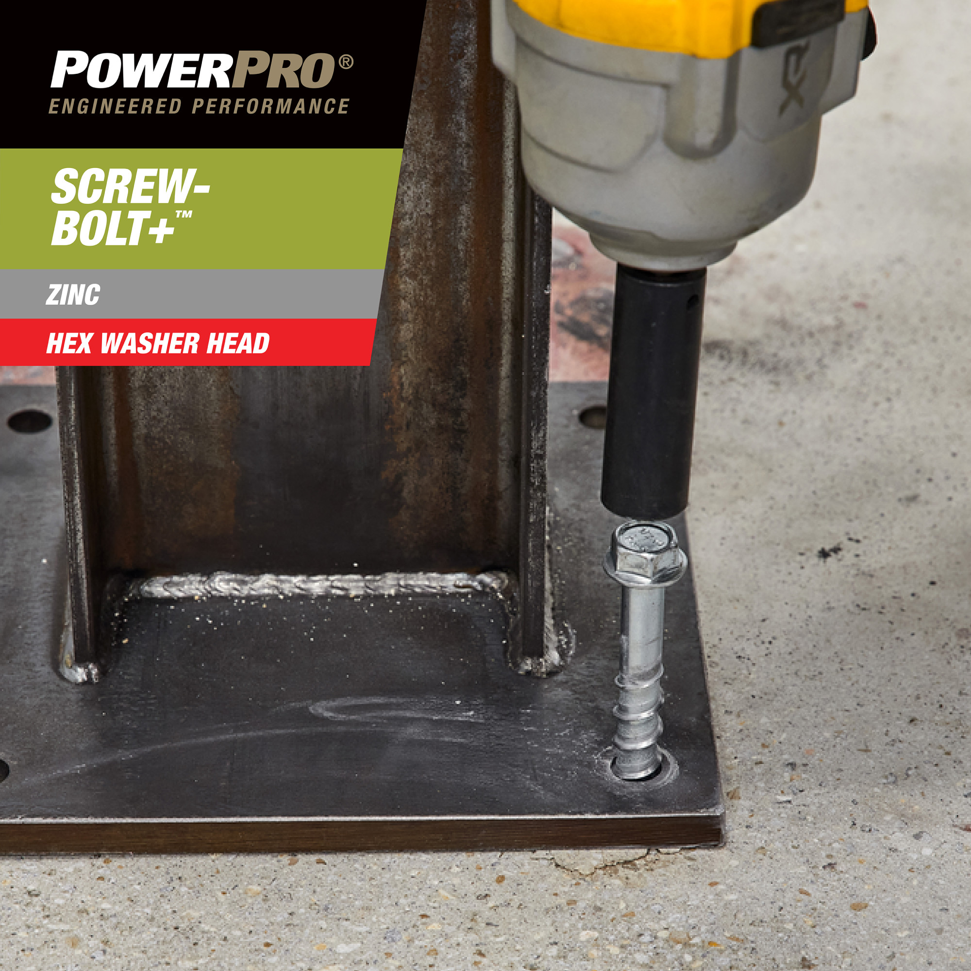 Power Pro Zinc Hex Washer Head Screw-Bolt+ Anchors (1/2 in. x 3 in.) - 25 pc