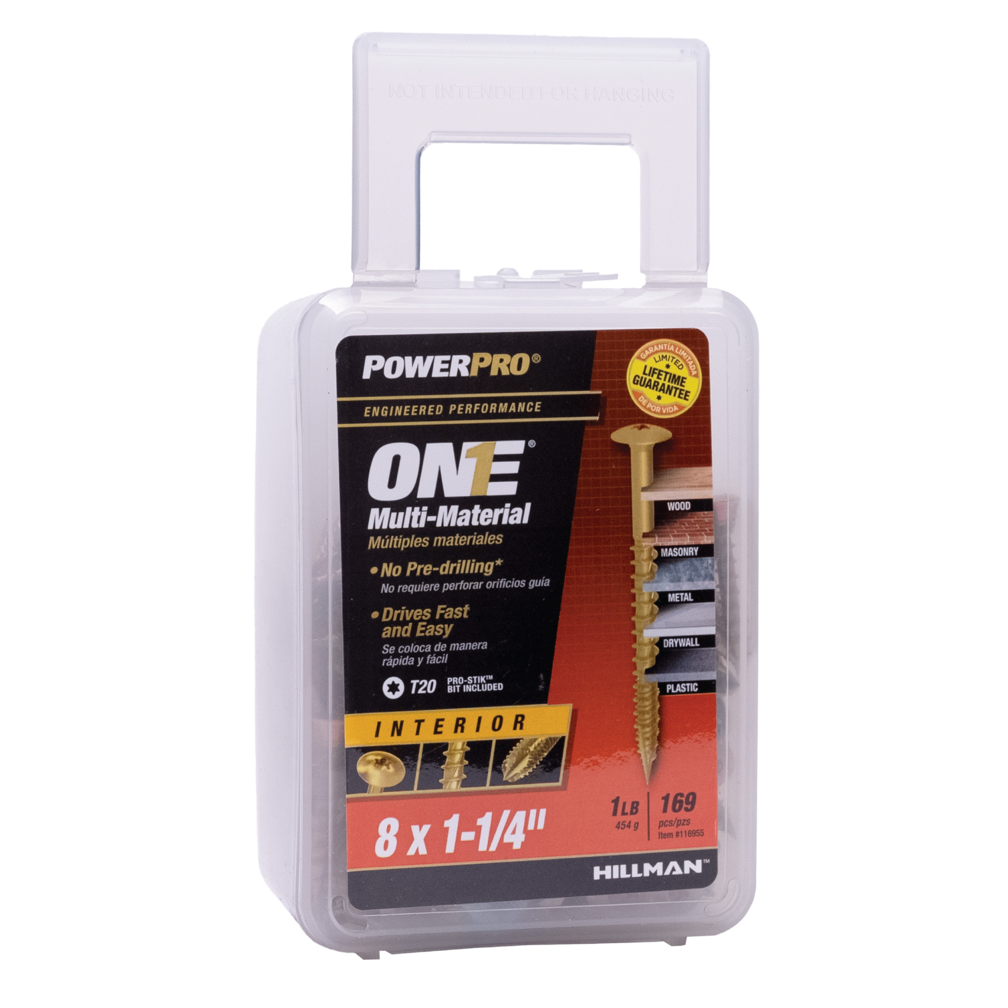 Power Pro ONE Wafer Yellow Interior Zinc Multi-Material Screws (#8x1-1/4 in.)-169pc