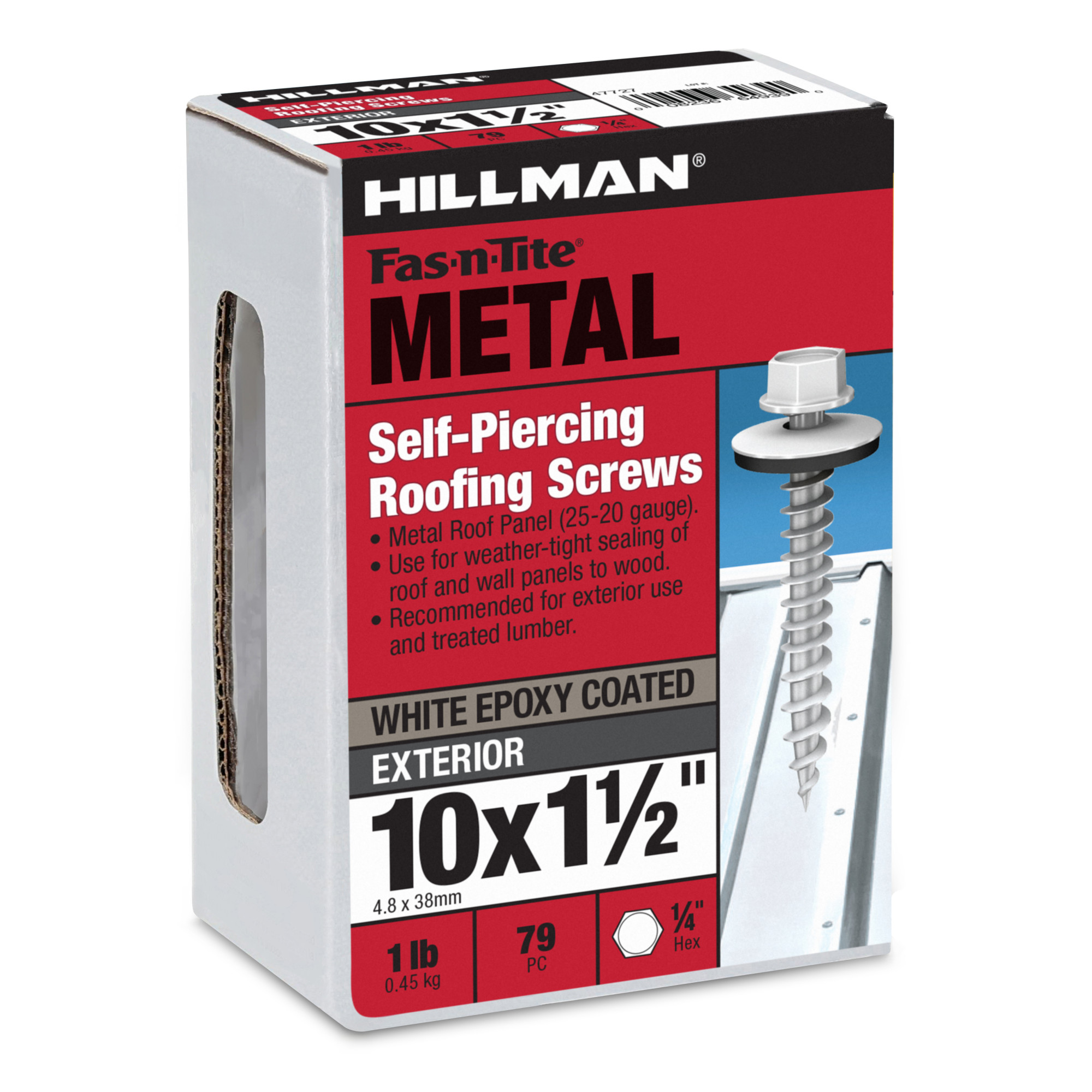 Hillman White Painted Self-Piercing Sheeter (#10 x 1-1/2 in.)