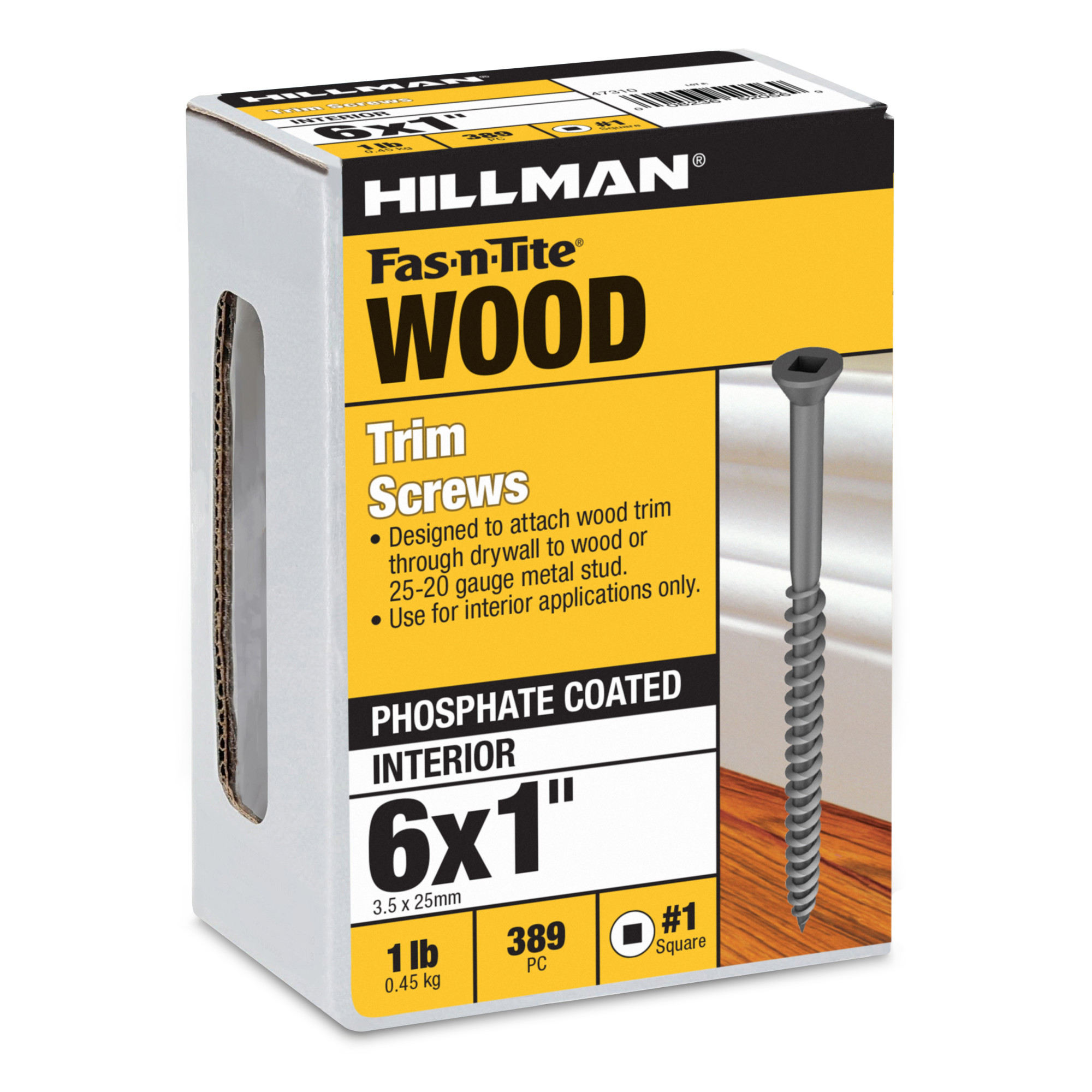 Hillman Square Drive Black Phosphate Trim Screws (#6 x 1 in.) - 1lb Box
