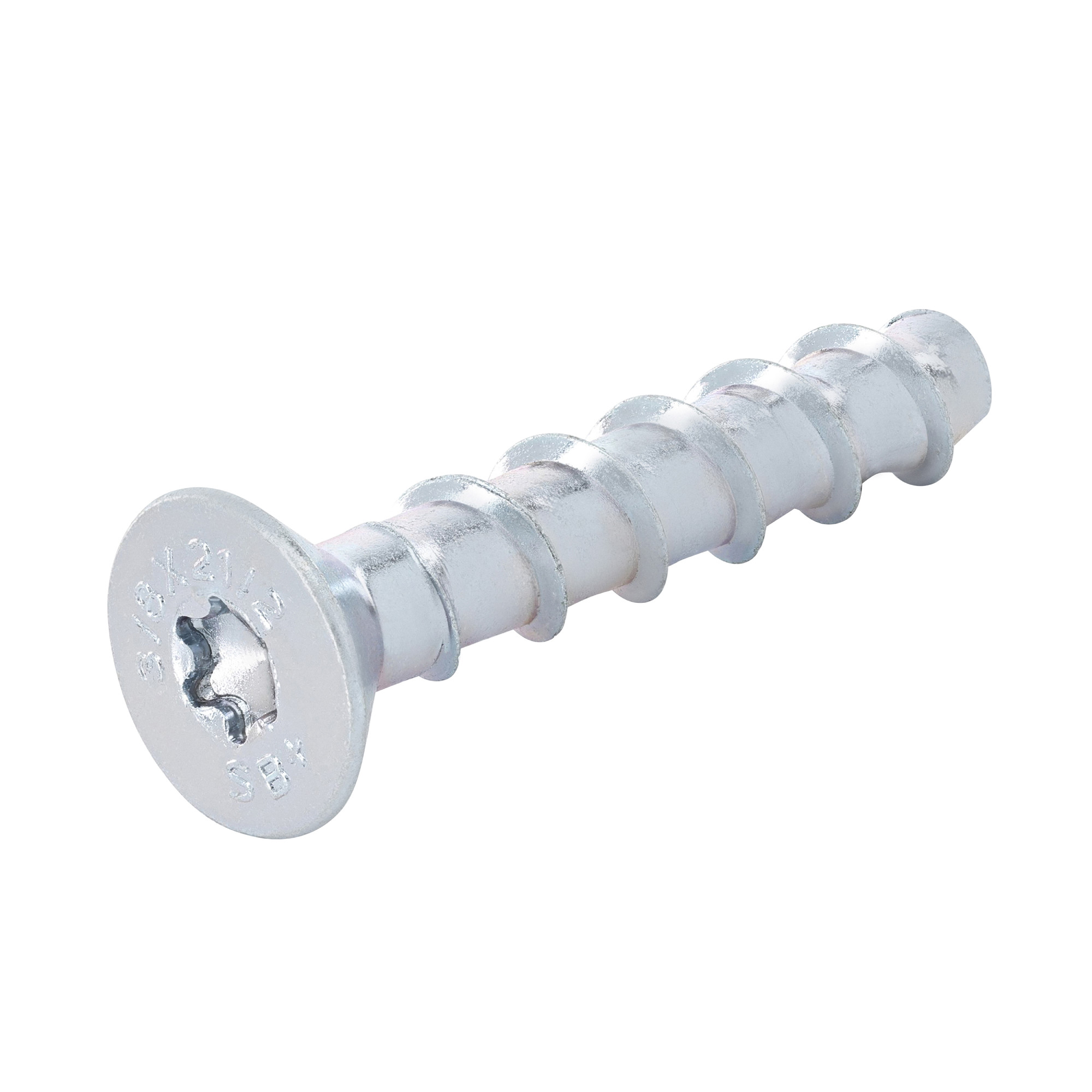 Power Pro Zinc Flat Head Screw-Bolt+ Anchors (3/8 in. x 2-1/2 in.) - 15 pc