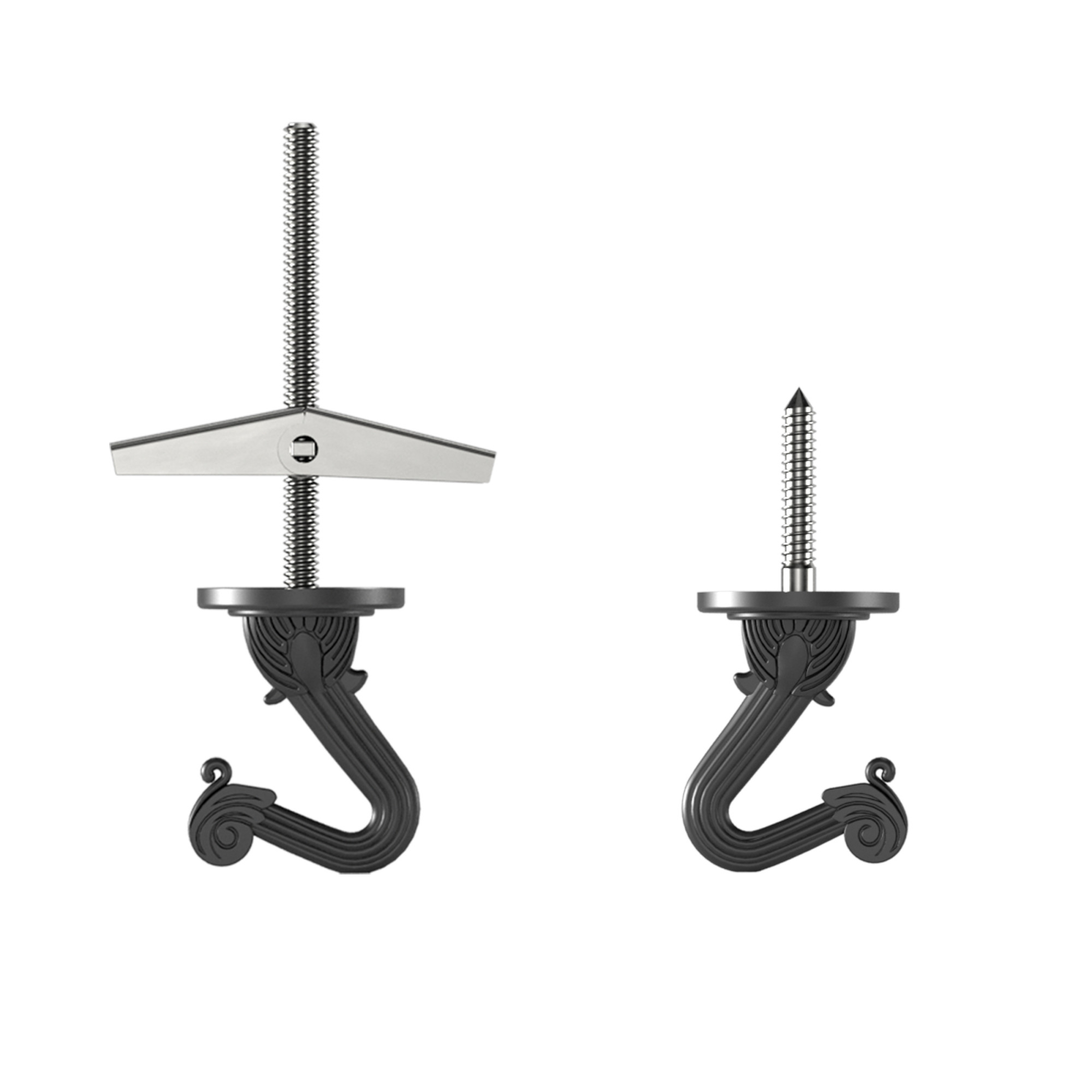 Hillman Swag Hooks Black 30lb 2 Pack