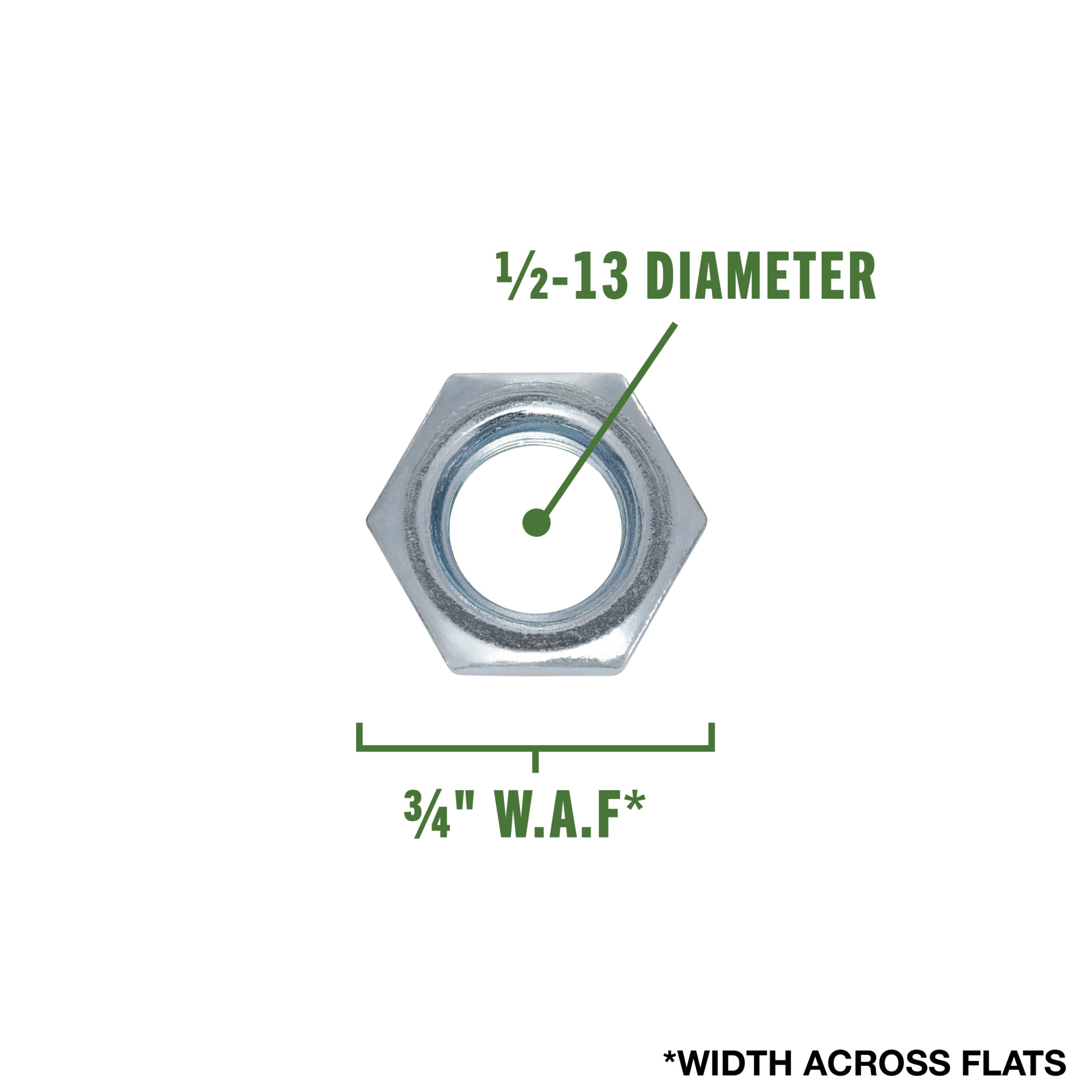 Hillman Coarse Thread Hex Nuts 1/2 in.-13