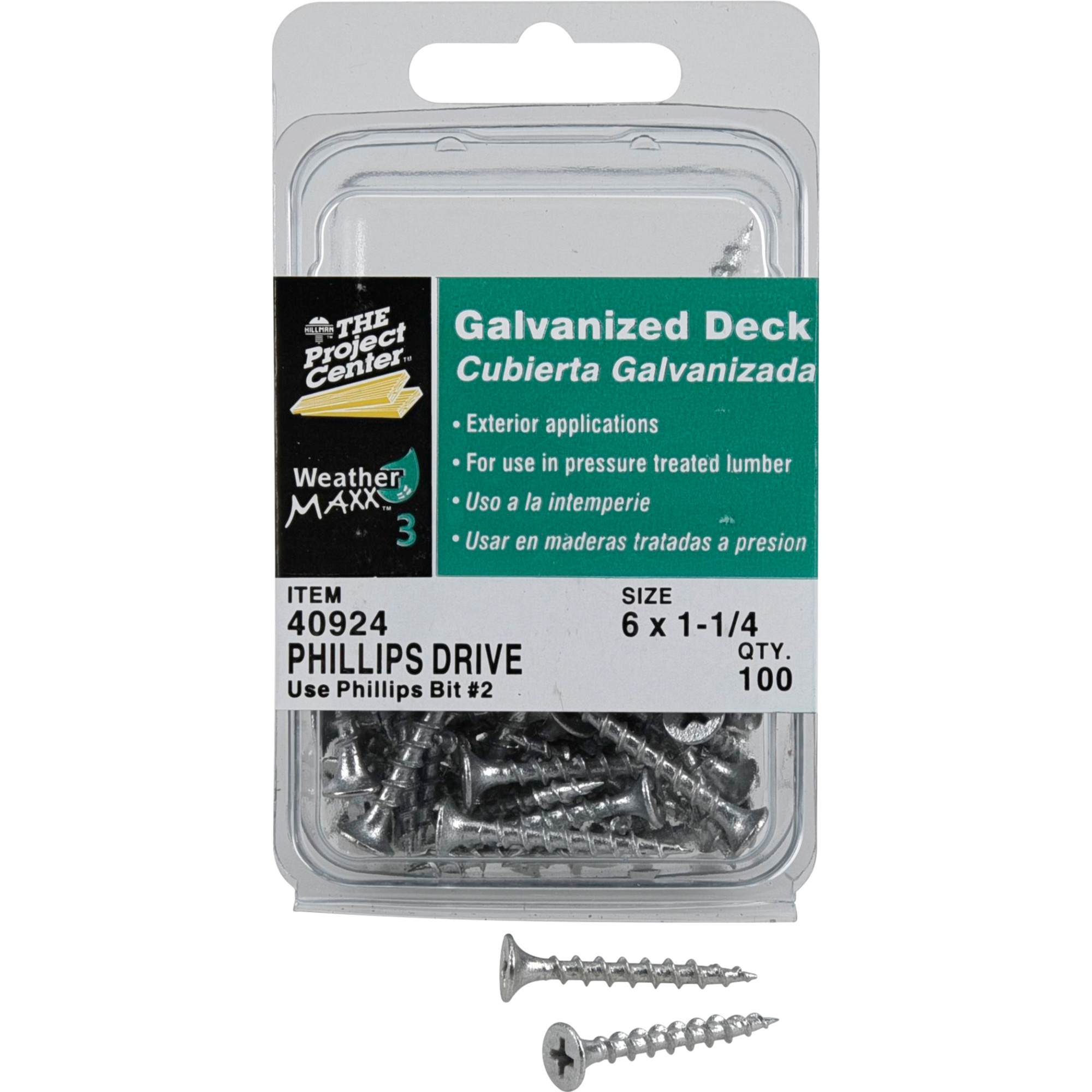 Project Center Galvanized Phillips Deck Screws (#6 x 1-1/4 in.) - 100 pc