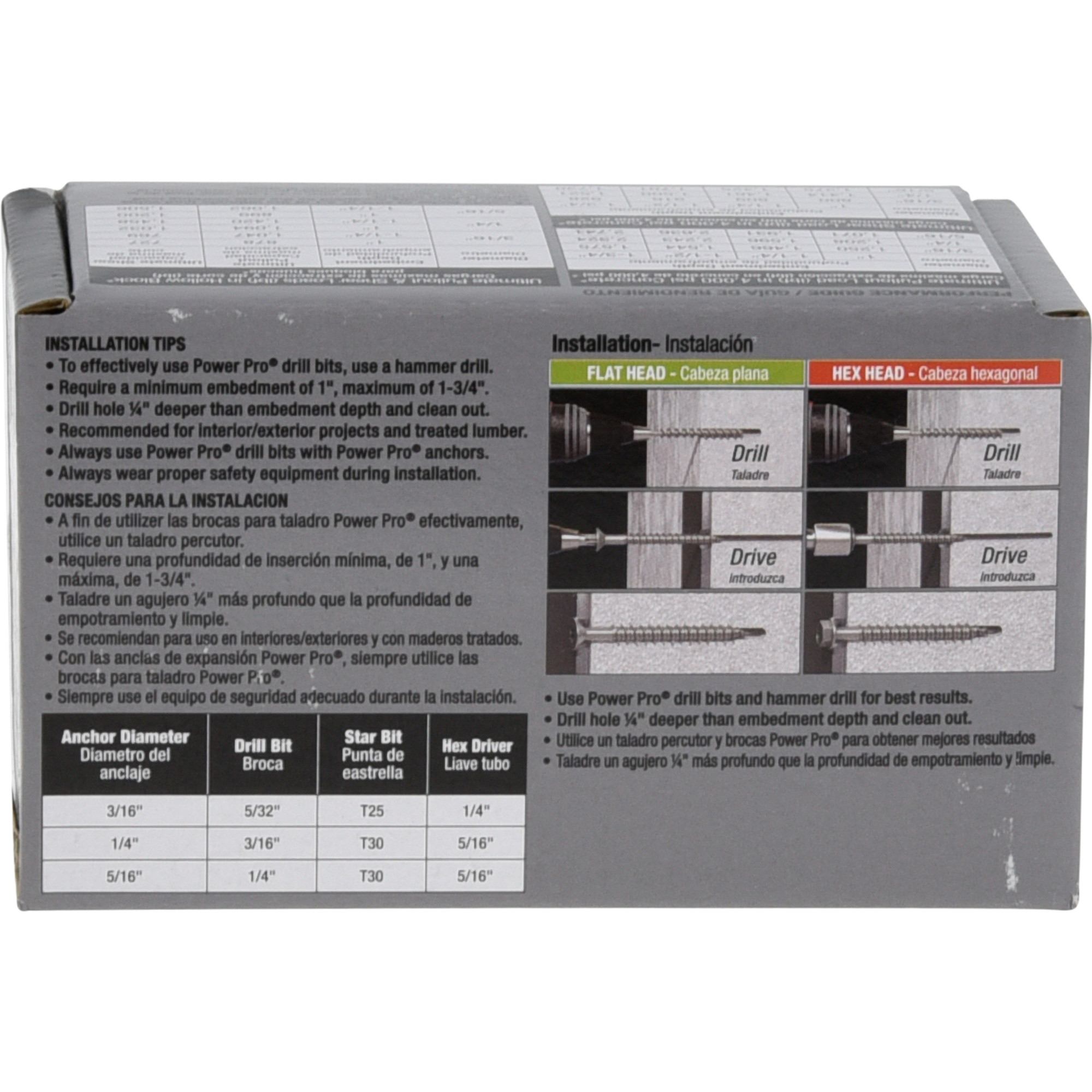Power Pro White Flat-Head Concrete Screw Anchor (1/4 in. x 2-1/4 in.) - 100 pc