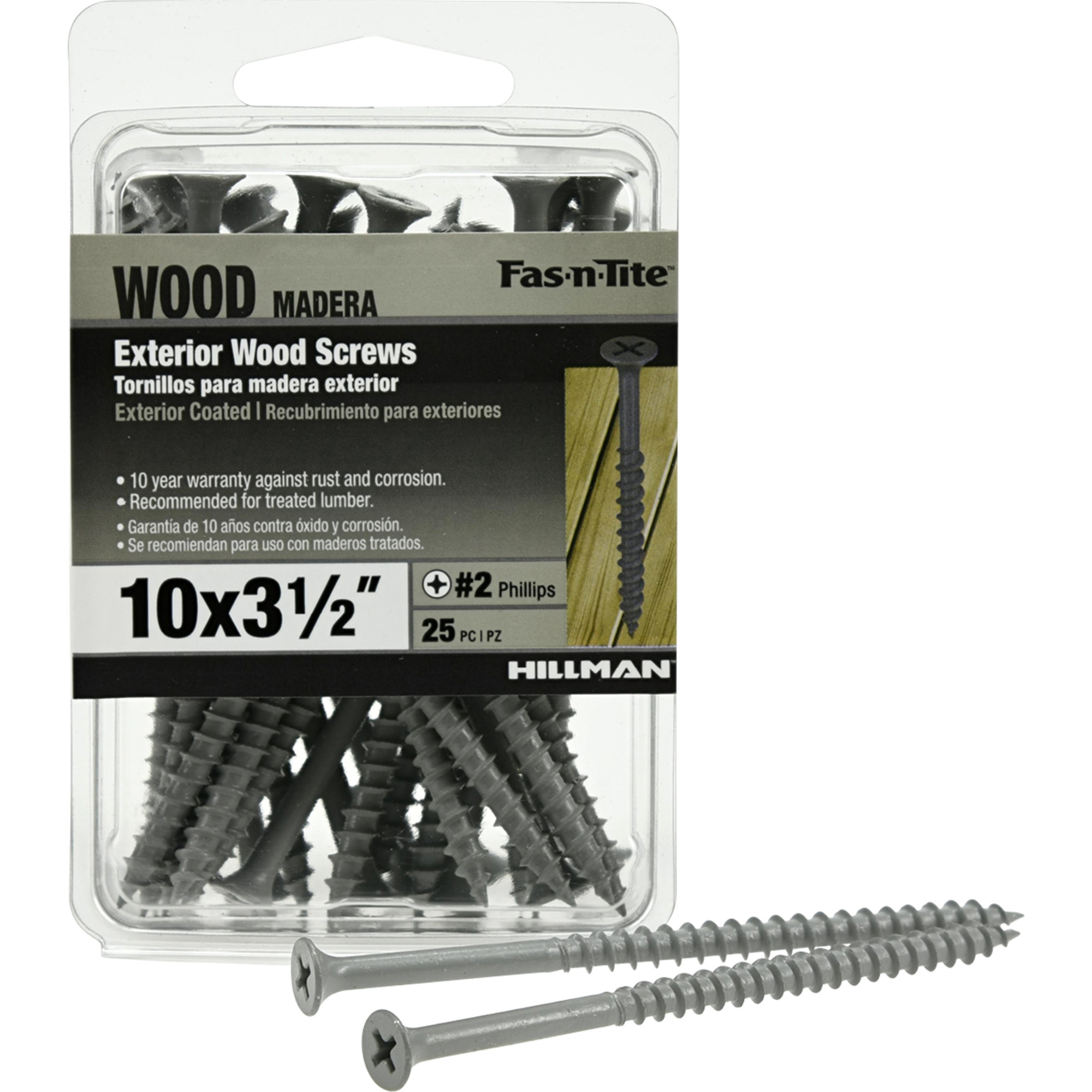 Hillman Exterior Coated Wood Screws (#10 x 3-1/2 in.)