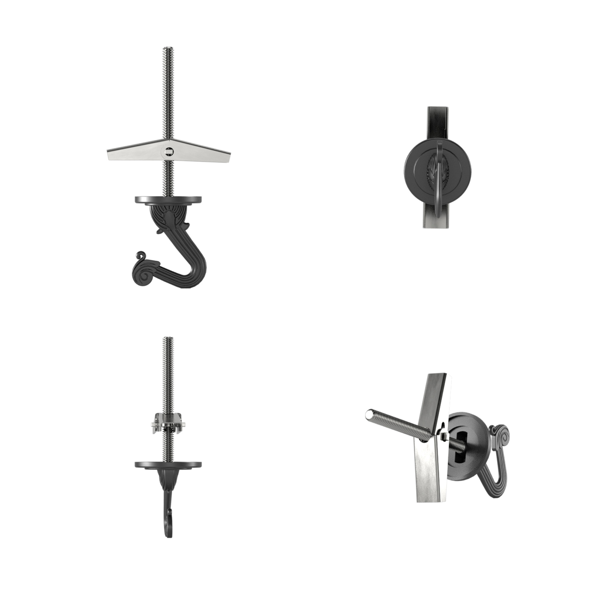 Hillman Swag Hooks Black 30lb 2 Pack