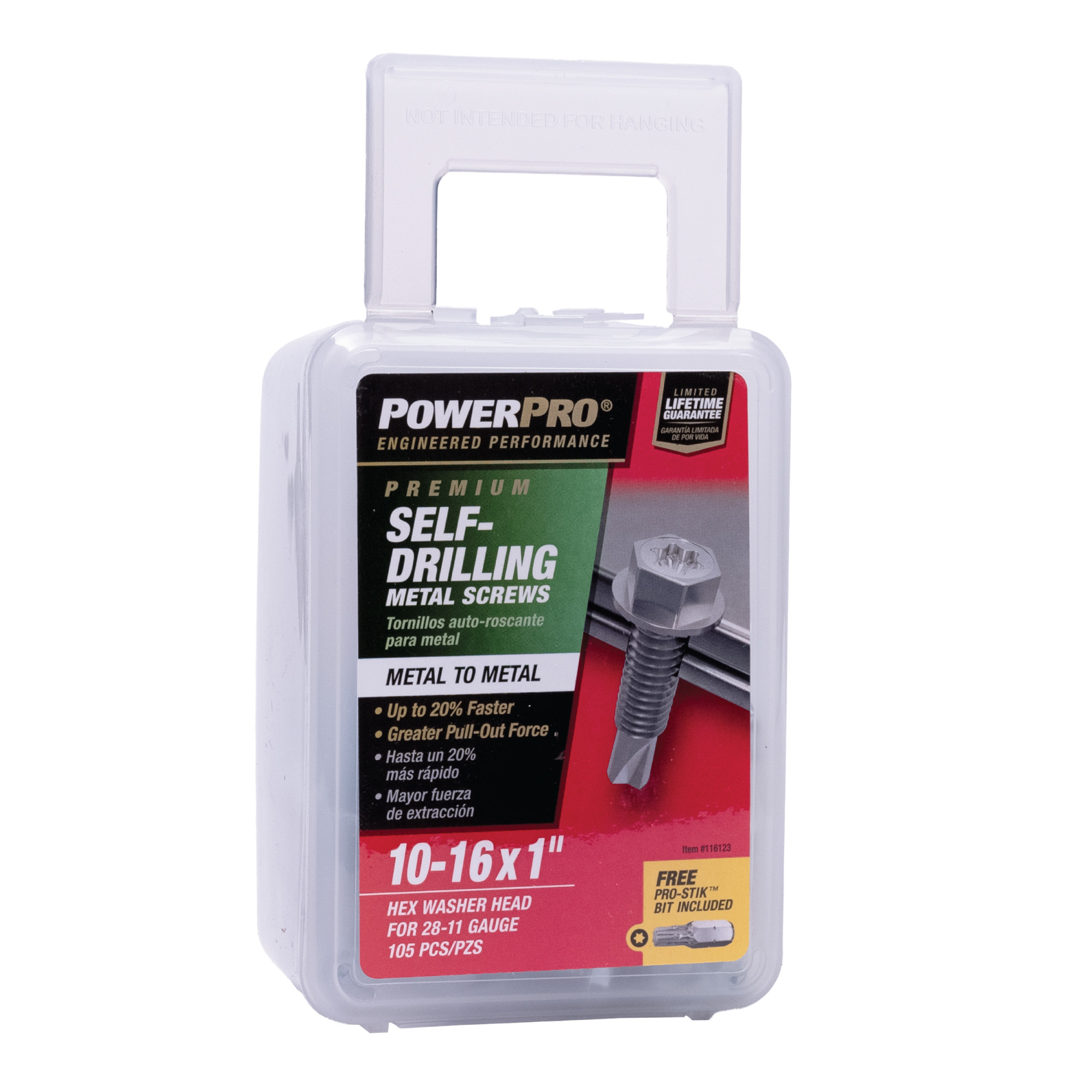 Power Pro Premium Hex Zinc Sheet Metal Self-Drilling Screws (#10-32 x 1 in.)-105 pc