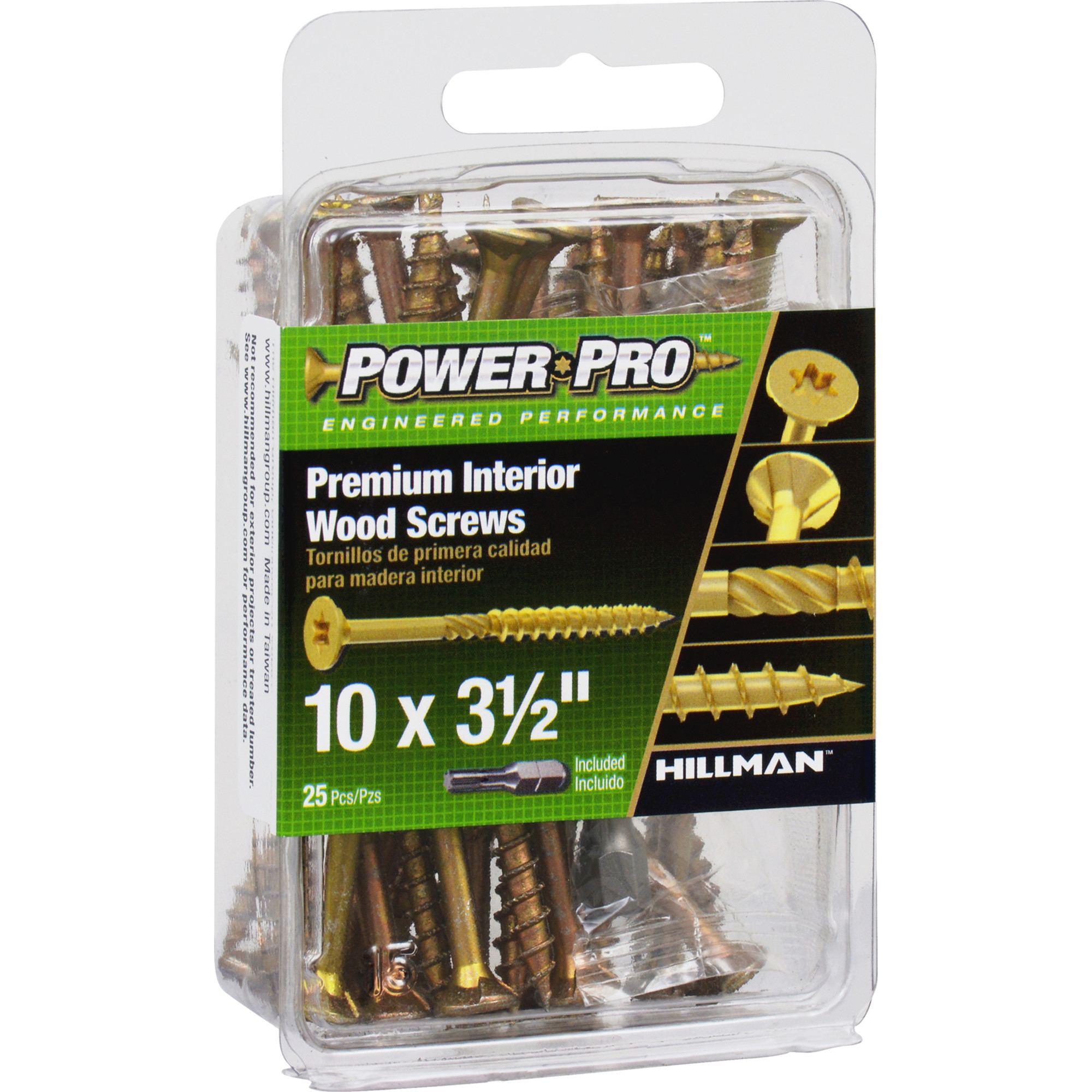 Power Pro Premium Interior Wood Screws (#10 x 3-1/2 in.) - 25 pc