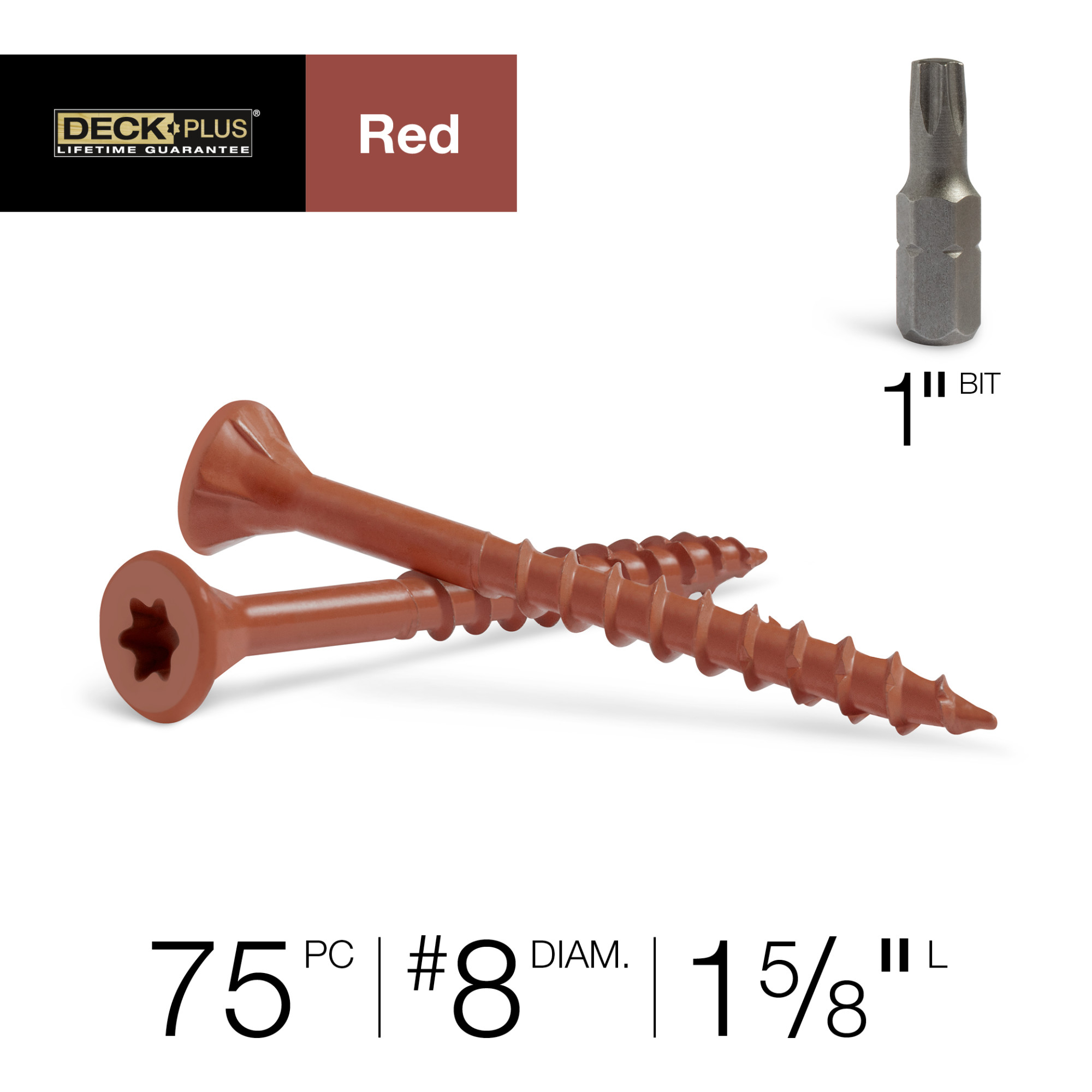 Deck Plus Red Deck Screws (#8 x 1-5/8 in.)