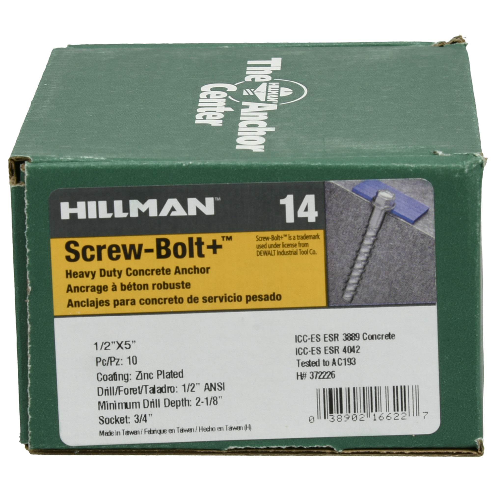 Hillman Screw-Bolt+ Anchor (1/2 in. x 5 in.) - 10 pc
