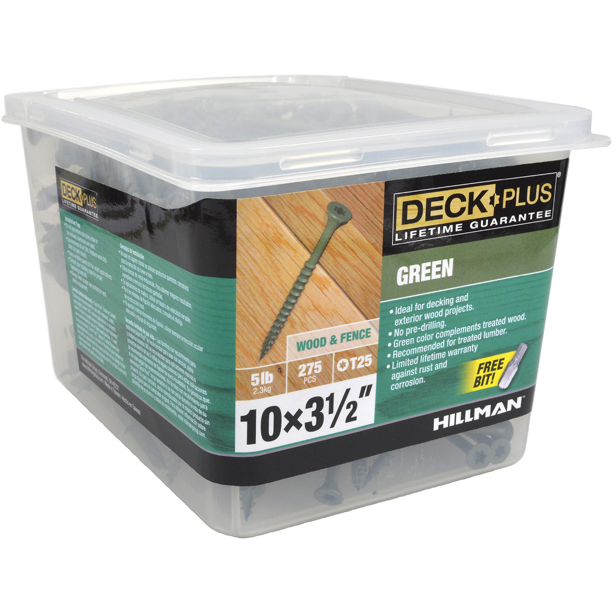 Deck Plus Green Deck Screws (#10 x 3-1/2 in.)