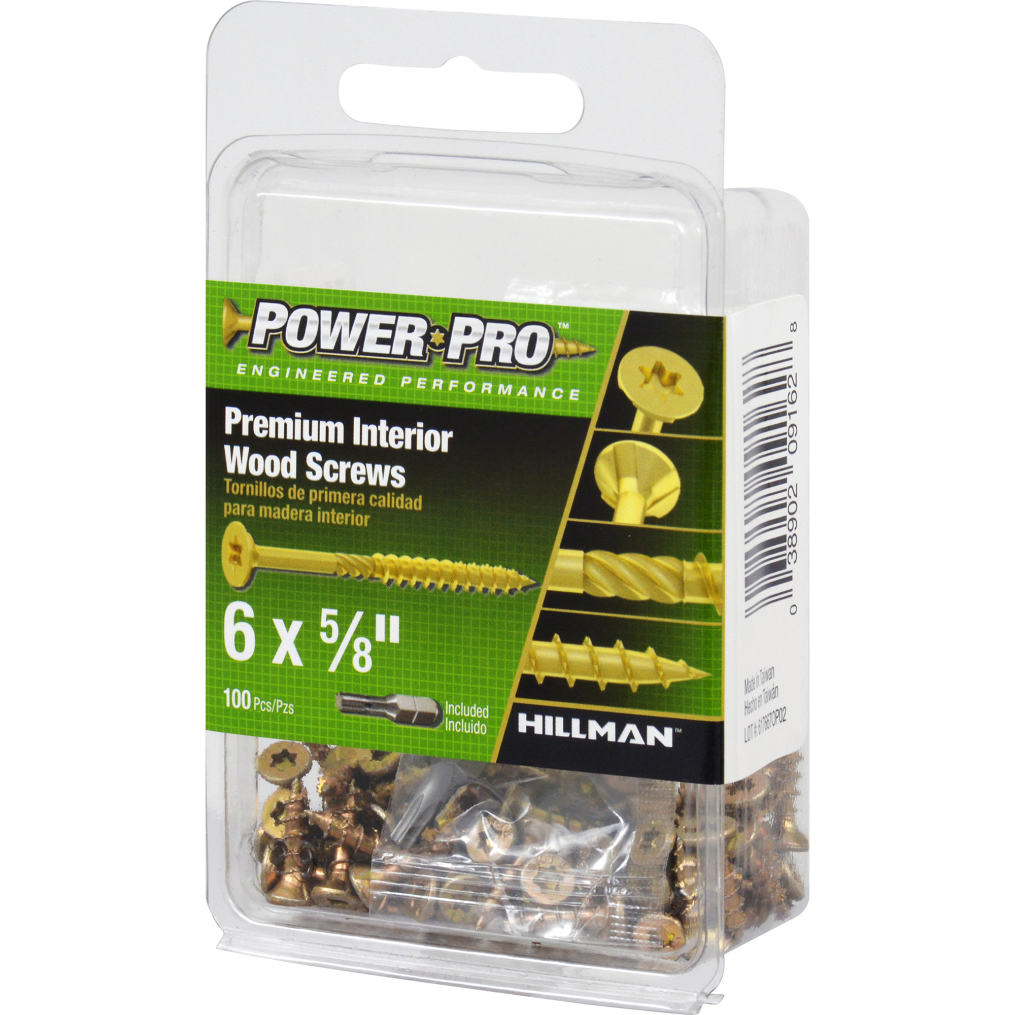 Power Pro Premium Interior Wood Screws (#6 x 5/8 in.) - 100 pc