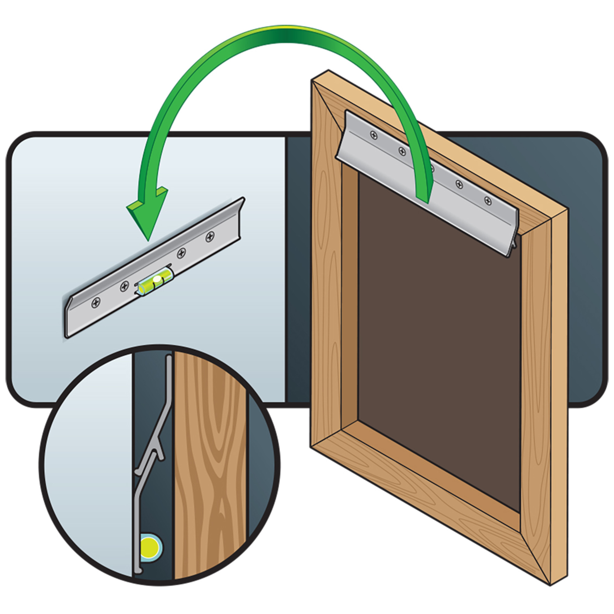 Hillman Aluminum French Cleat Picture Hanging System (6 in.) 75lb