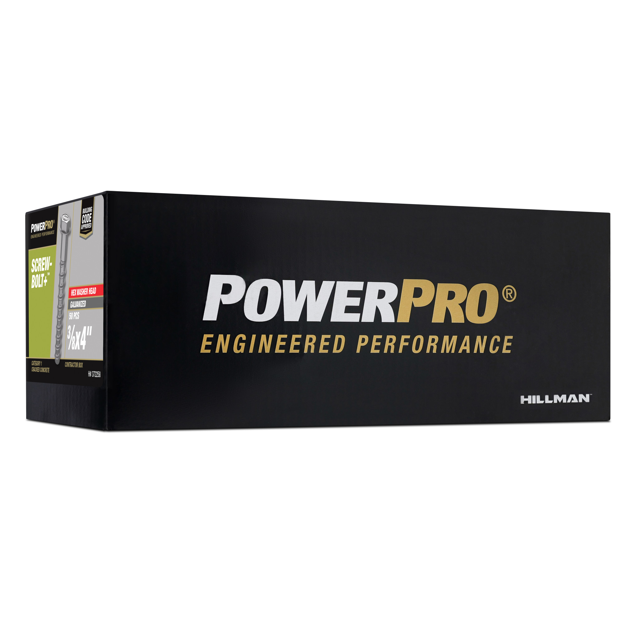 Power Pro Galvanized Hex Washer Head Screw-Bolt+ Anchors (3/8 in. x 4 in.) - 50 pc