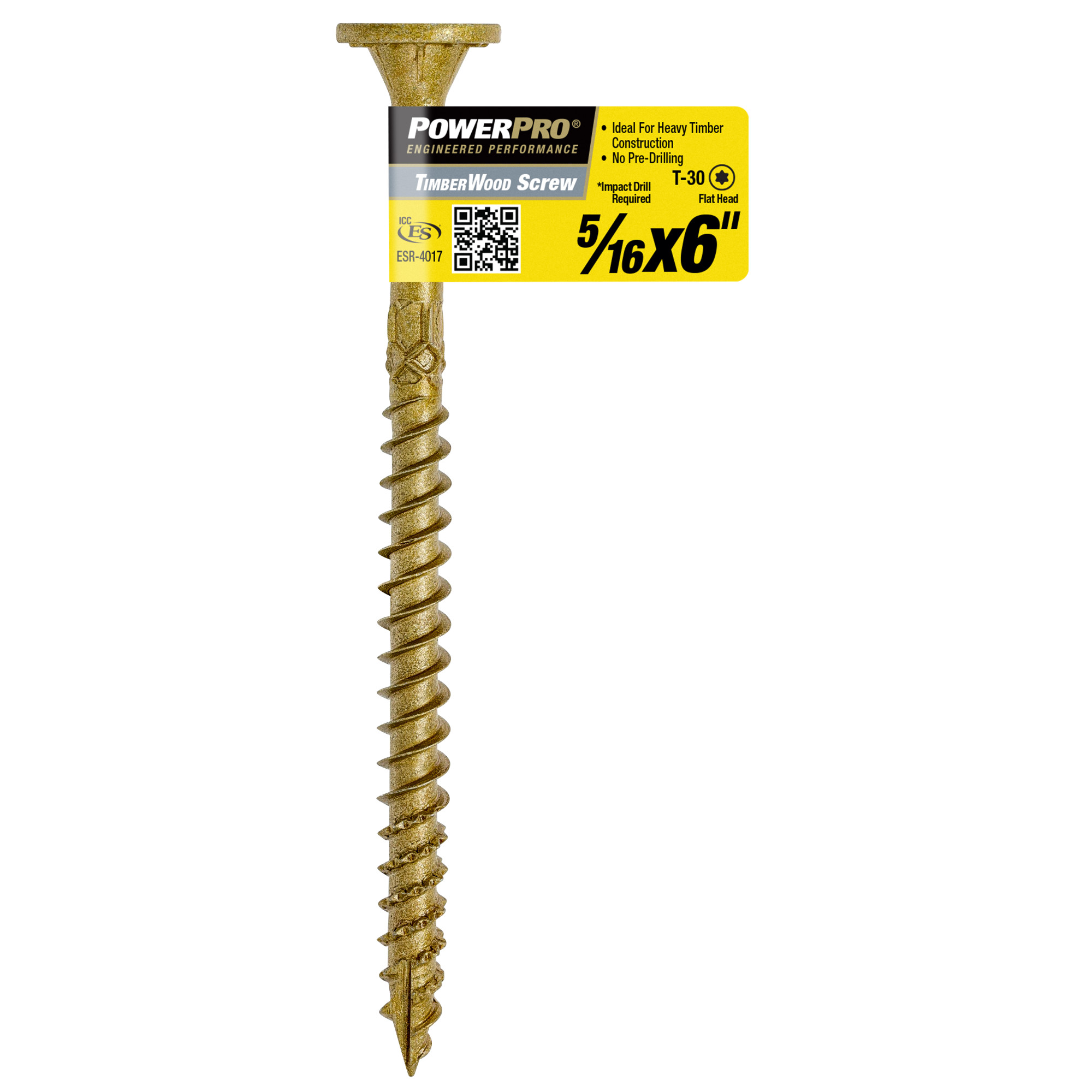Power Pro TimberWood Bronze Structural Screws (5/16 in. x 6 in.) - 1pc