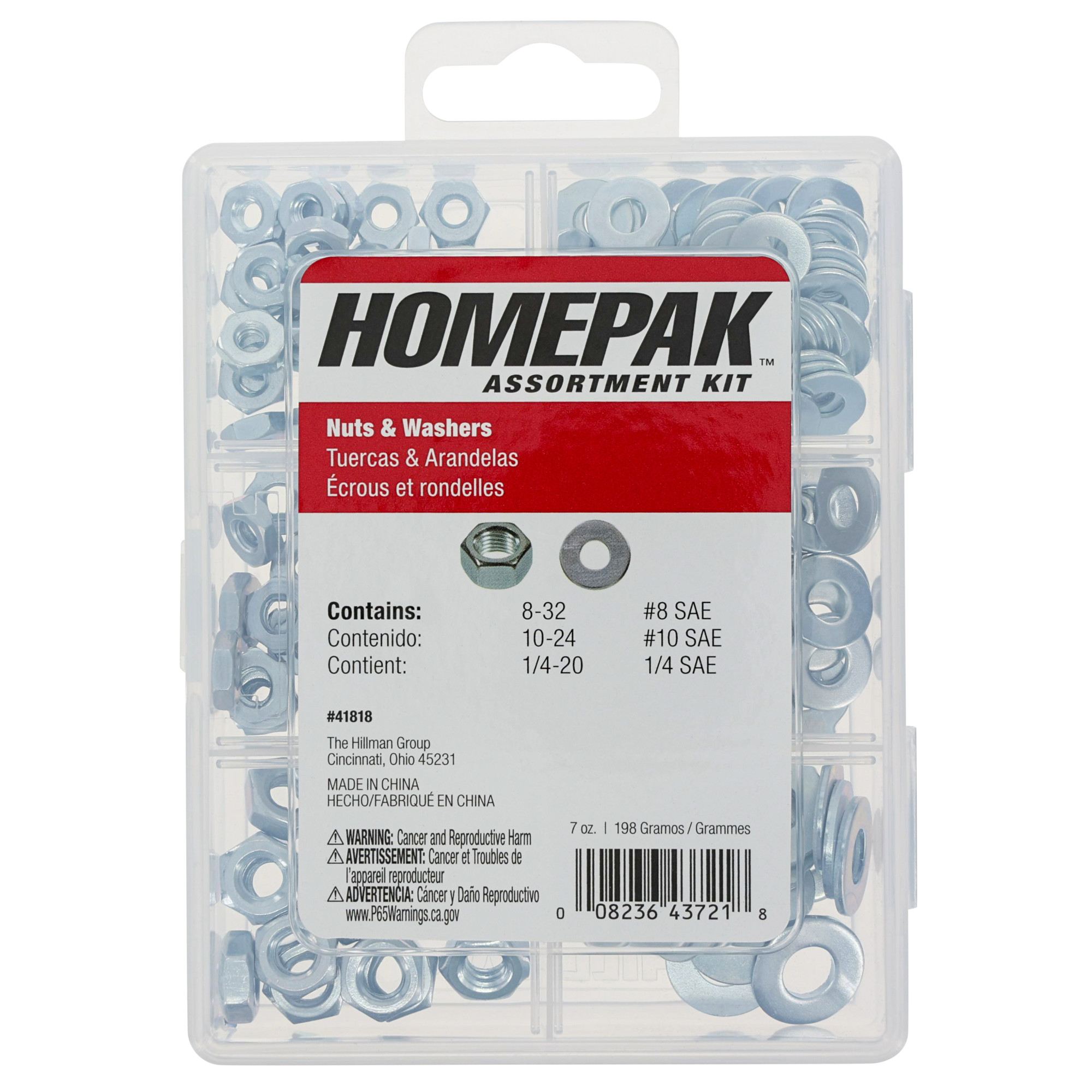 Hillman Zinc Hex Nuts and Flat Washers Kit