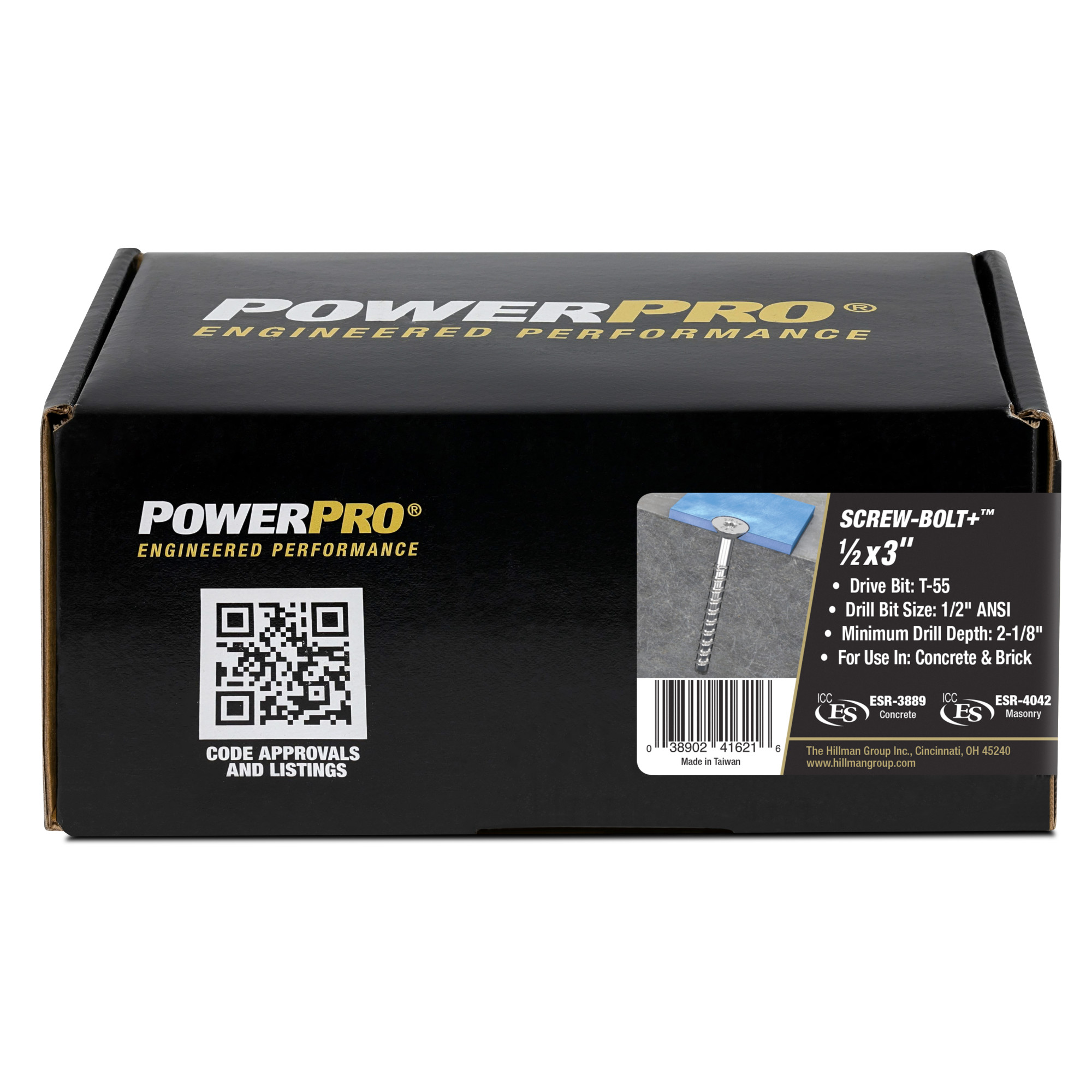 Power Pro Zinc Flat Head Screw-Bolt+ Anchor (1/2 in. x 3 in.) - 10 pc