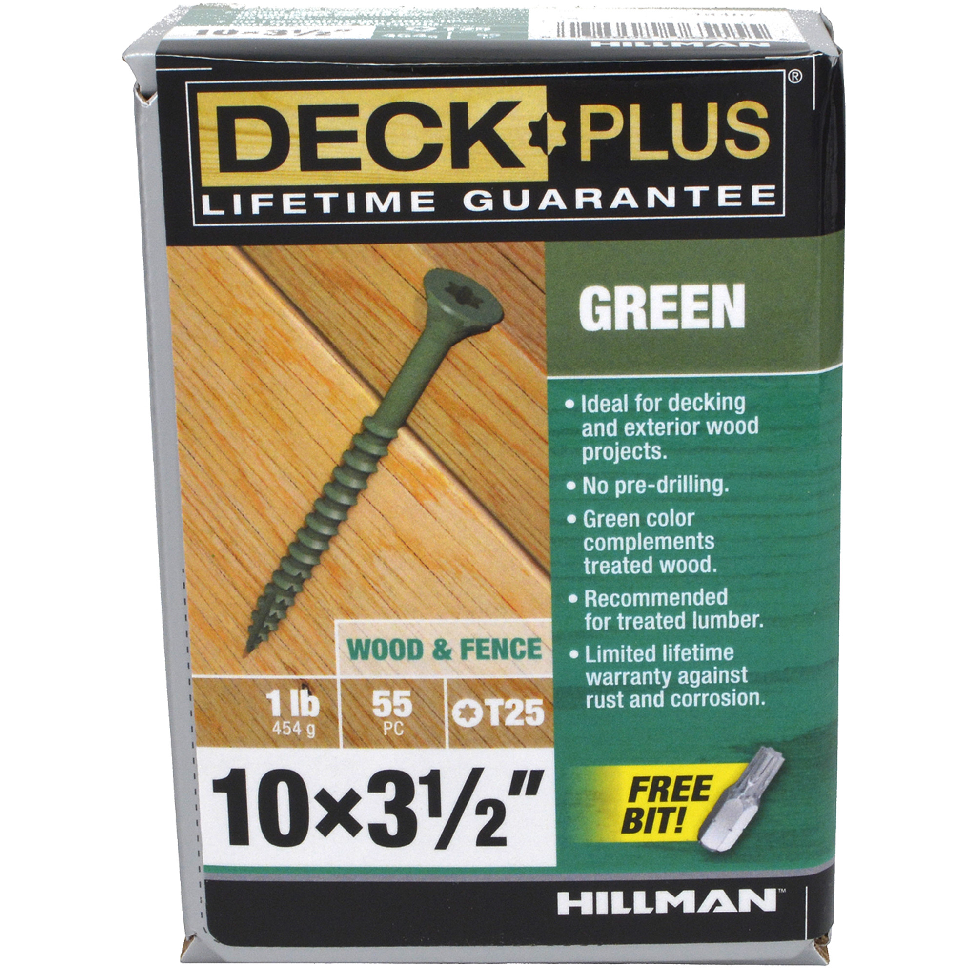 Deck Plus Green Deck Screws (#10 x 3-1/2 in.)