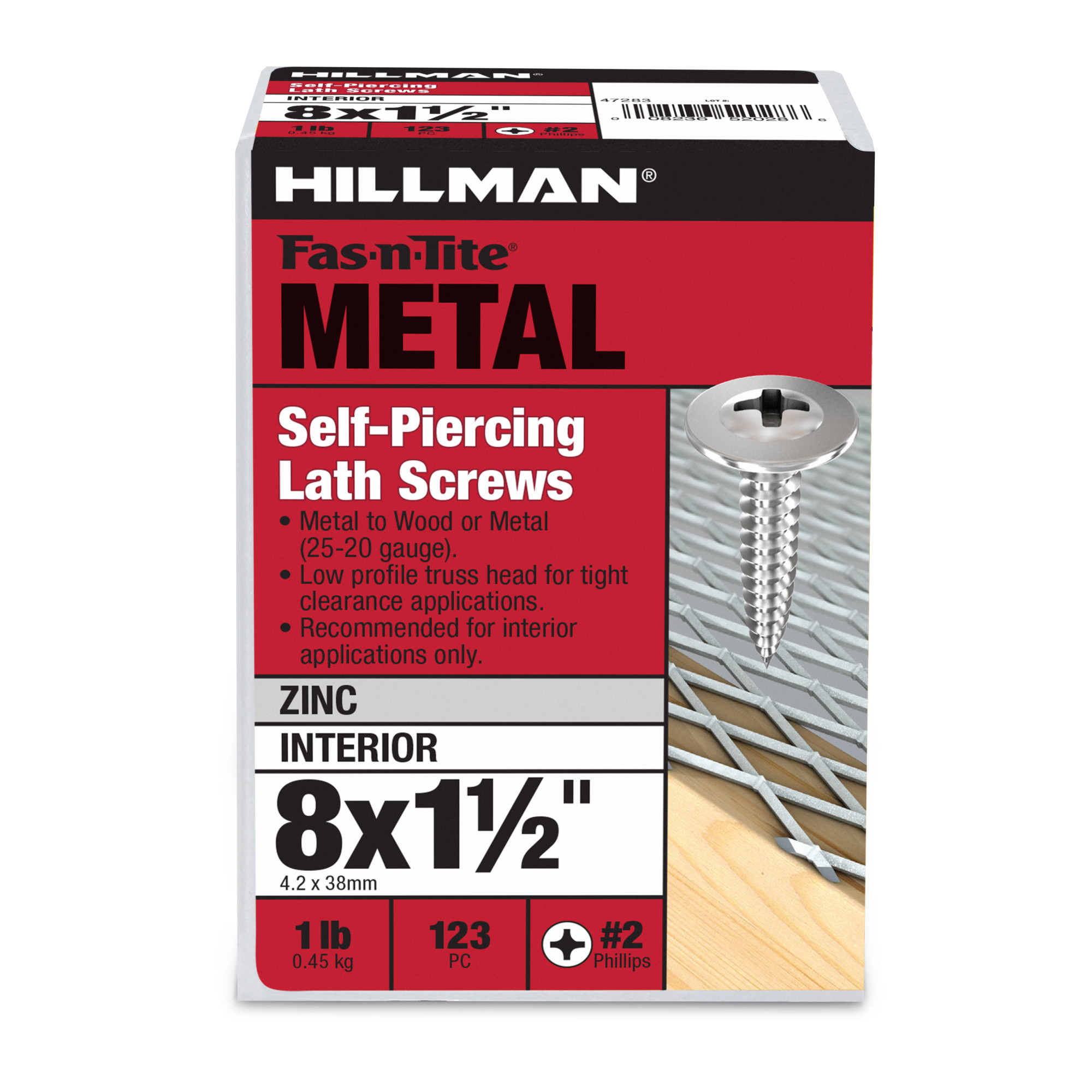 Hillman Truss Washer Head Needle Point Lath Screws (#8 x 1-1/2 in.) - 1lb Box