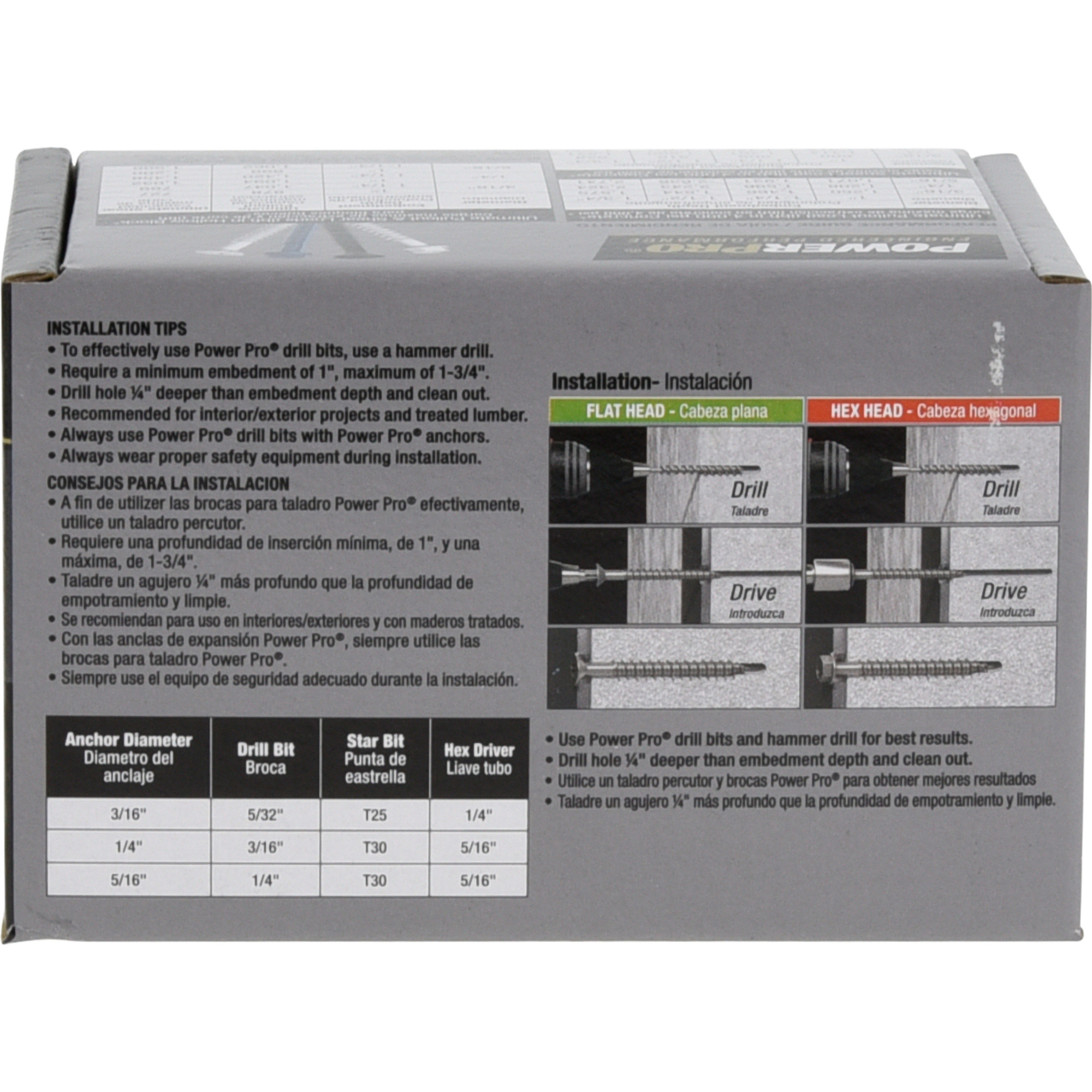 Power Pro Blue Flat-Head Concrete Screw Anchor (3/16 in. x 3-1/4 in.) - 100 pc