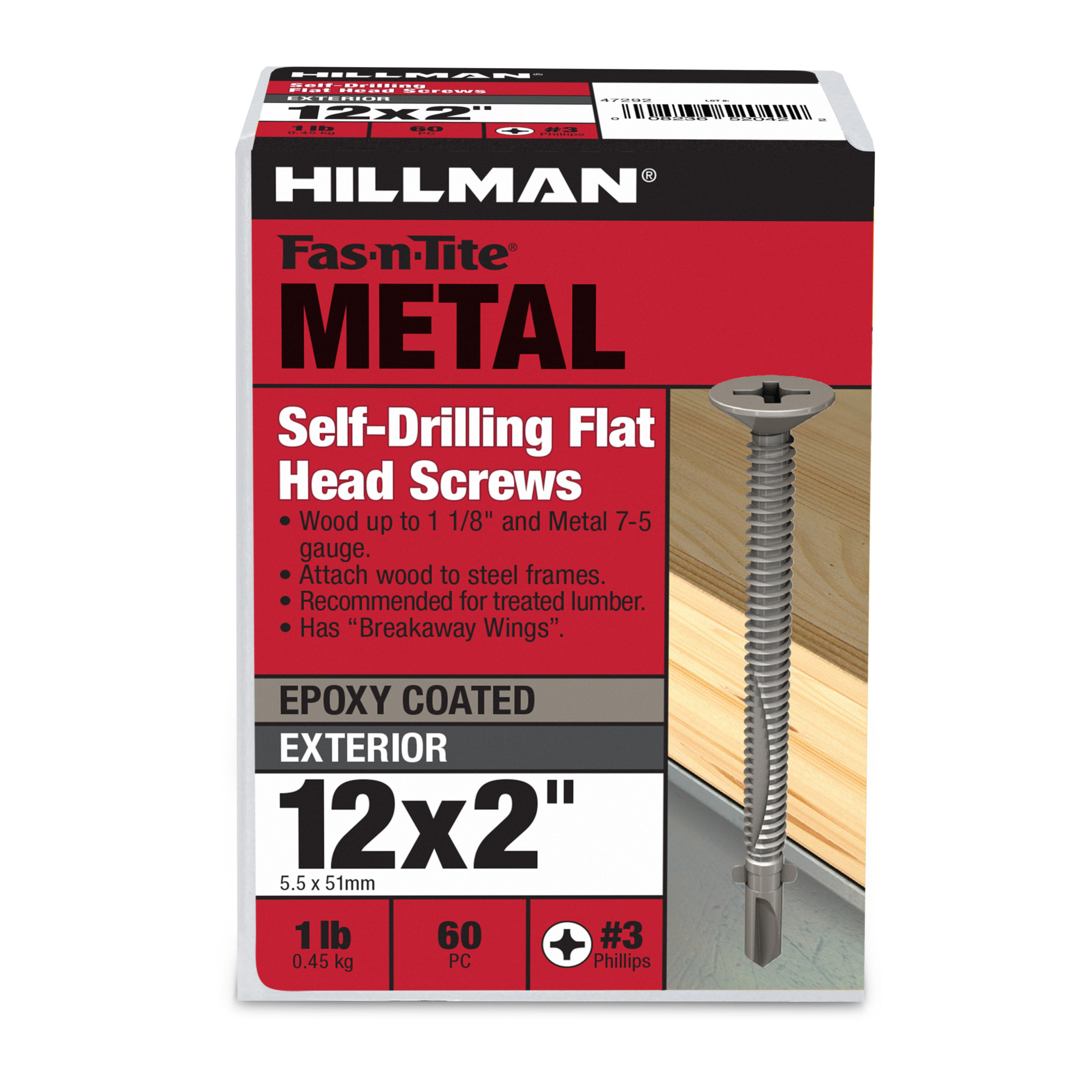 Hillman Flat Head Phillips Self Drilling Screws with Wings (#12-24 x 2 in.)