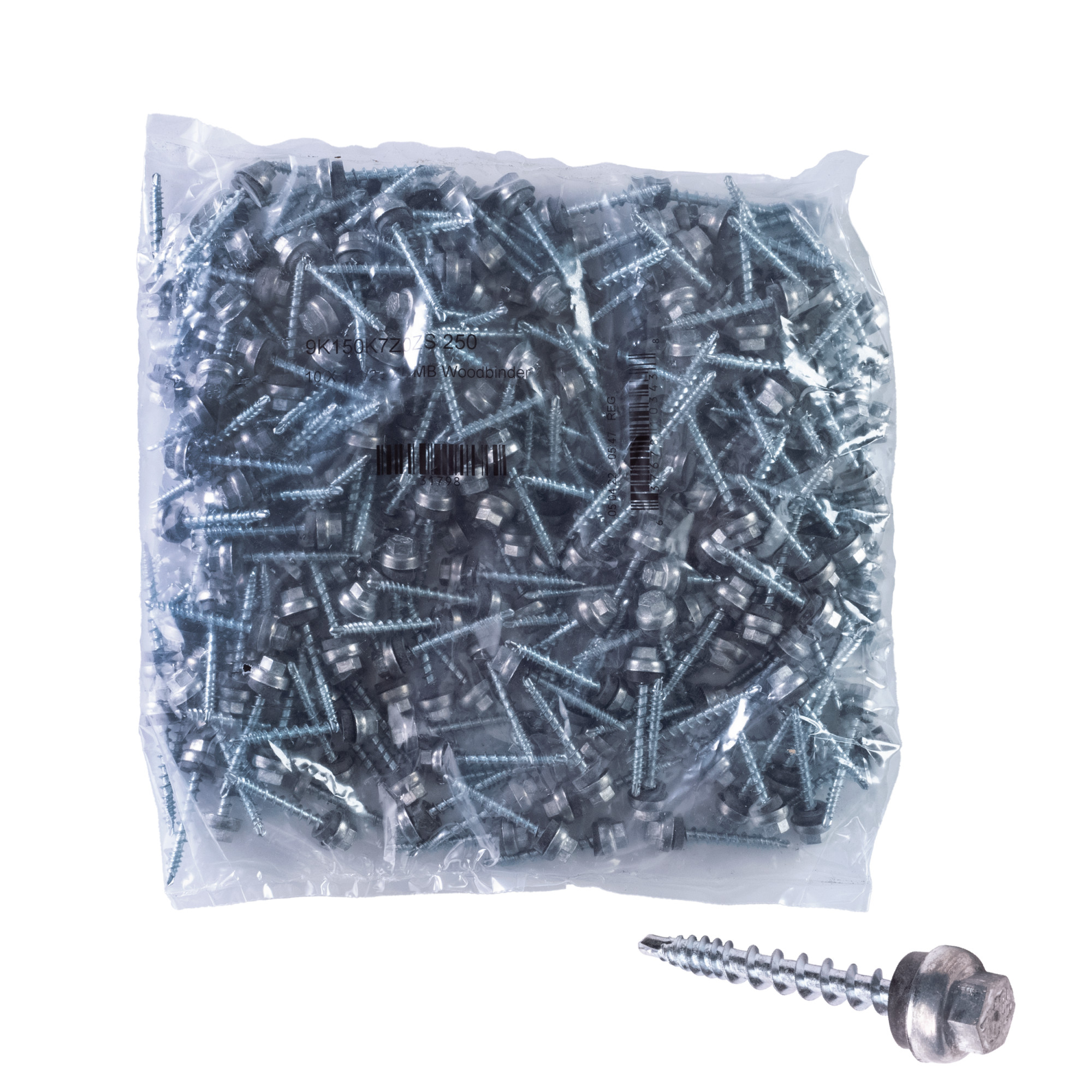 Power Pro Silver Self Drilling Metal-to-Wood Roofing Screws (#10 x 1-1/2 in.)-250pc