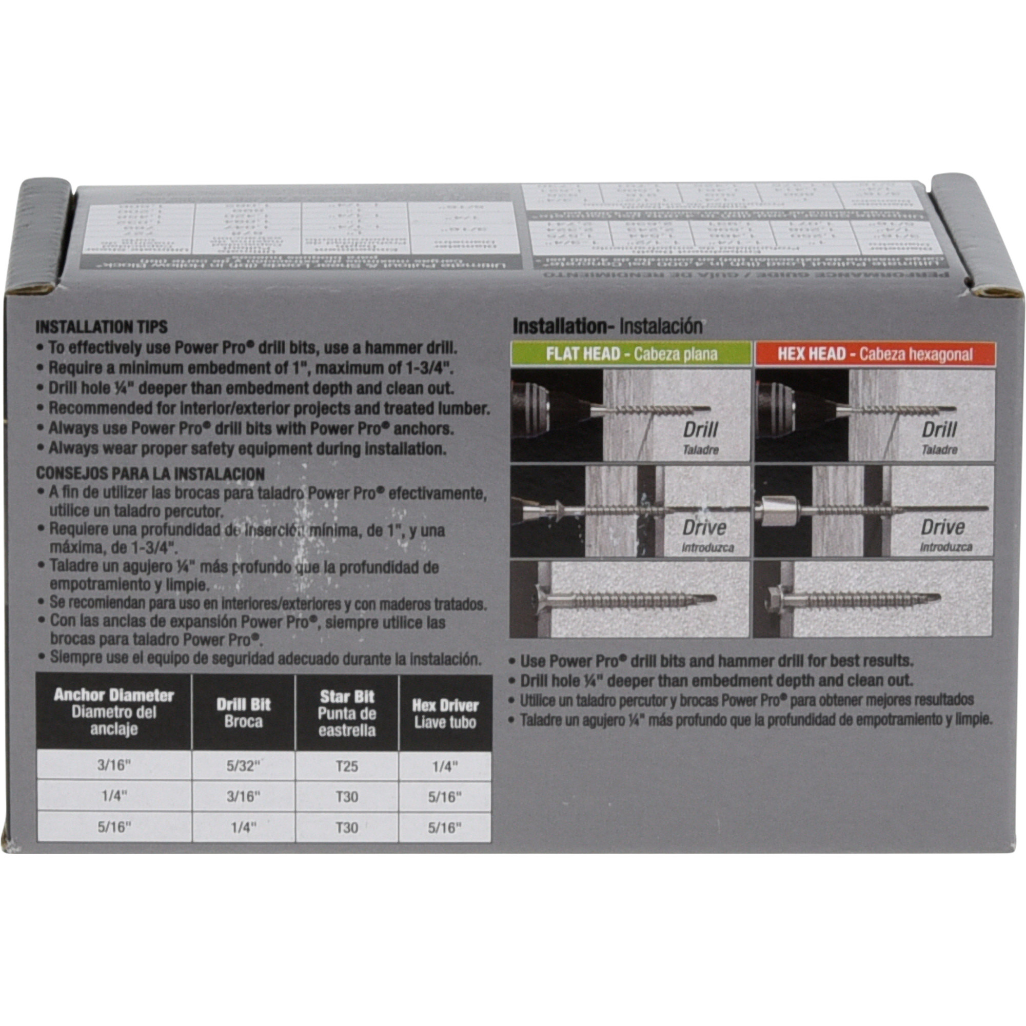 Power Pro White Flat-Head Concrete Screw Anchor (3/16 in. x 2-3/4 in.) - 100 pc